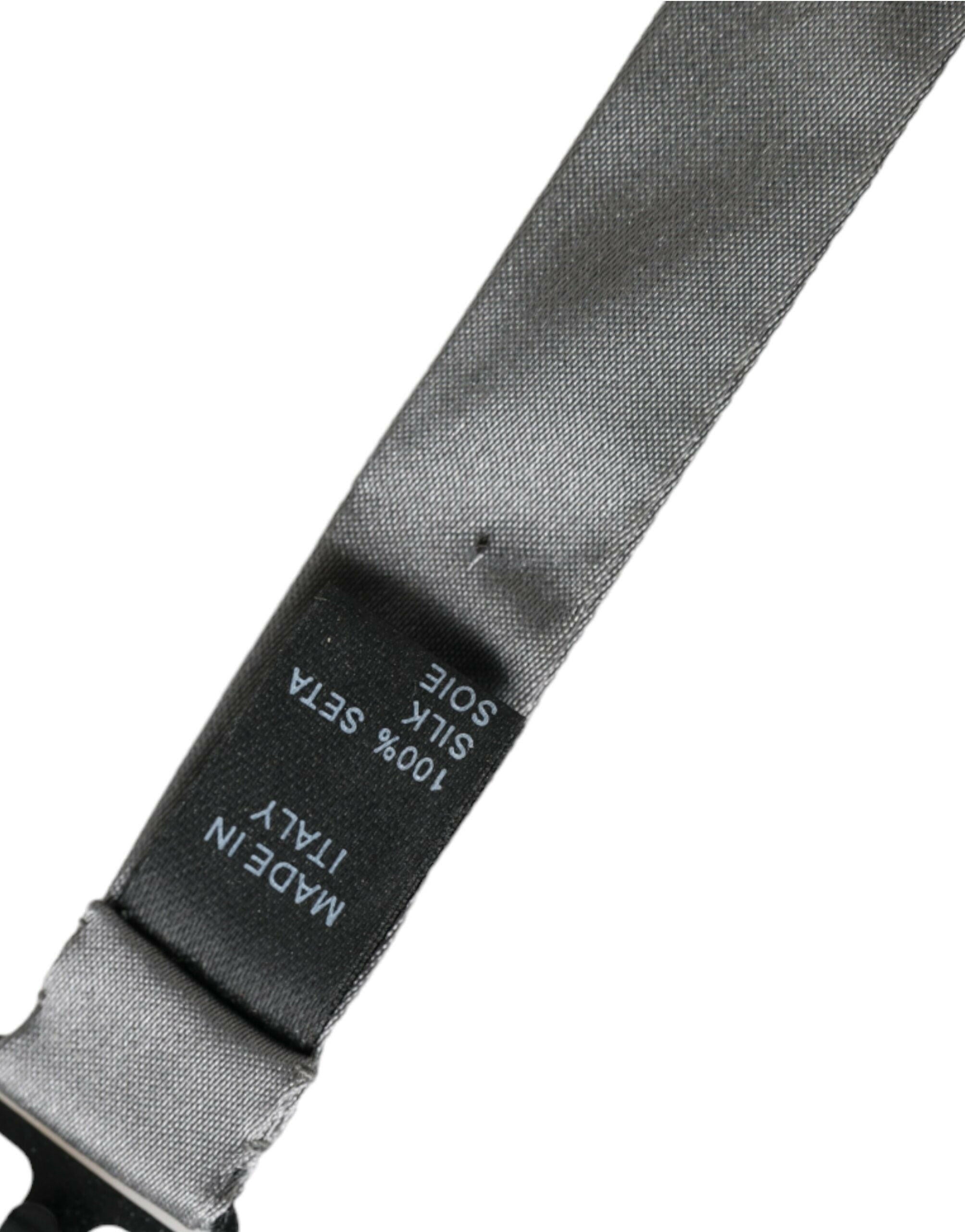 Dolce & Gabbana Gray Satin Silk Adjustable Neck Men Papillon Bow Tie -  Neckties, Men -  Dolce & Gabbana.