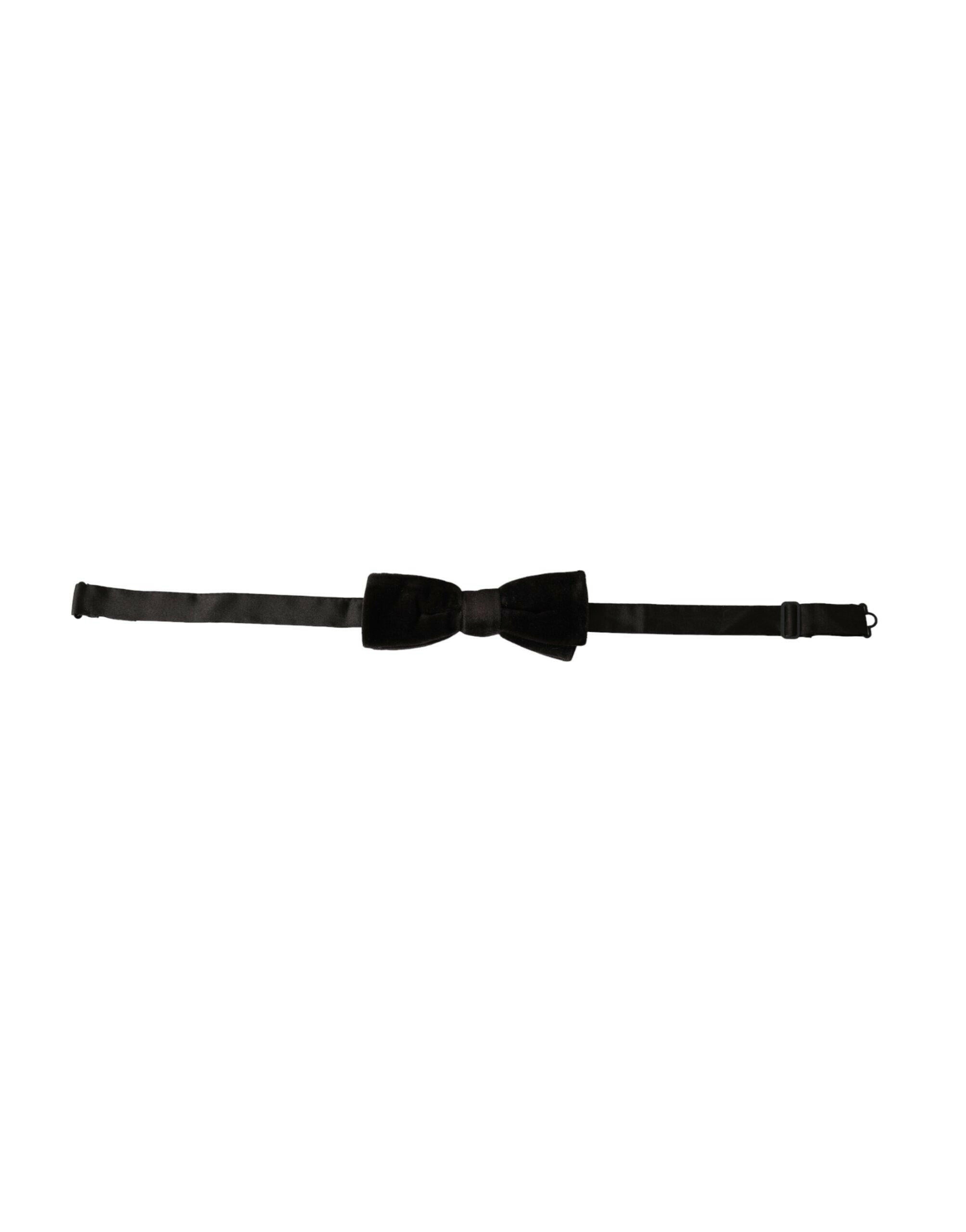 Dolce & Gabbana Black Velvet Cotton Adjustable Neck Men Bow Tie -  Neckties, Men -  Dolce & Gabbana.