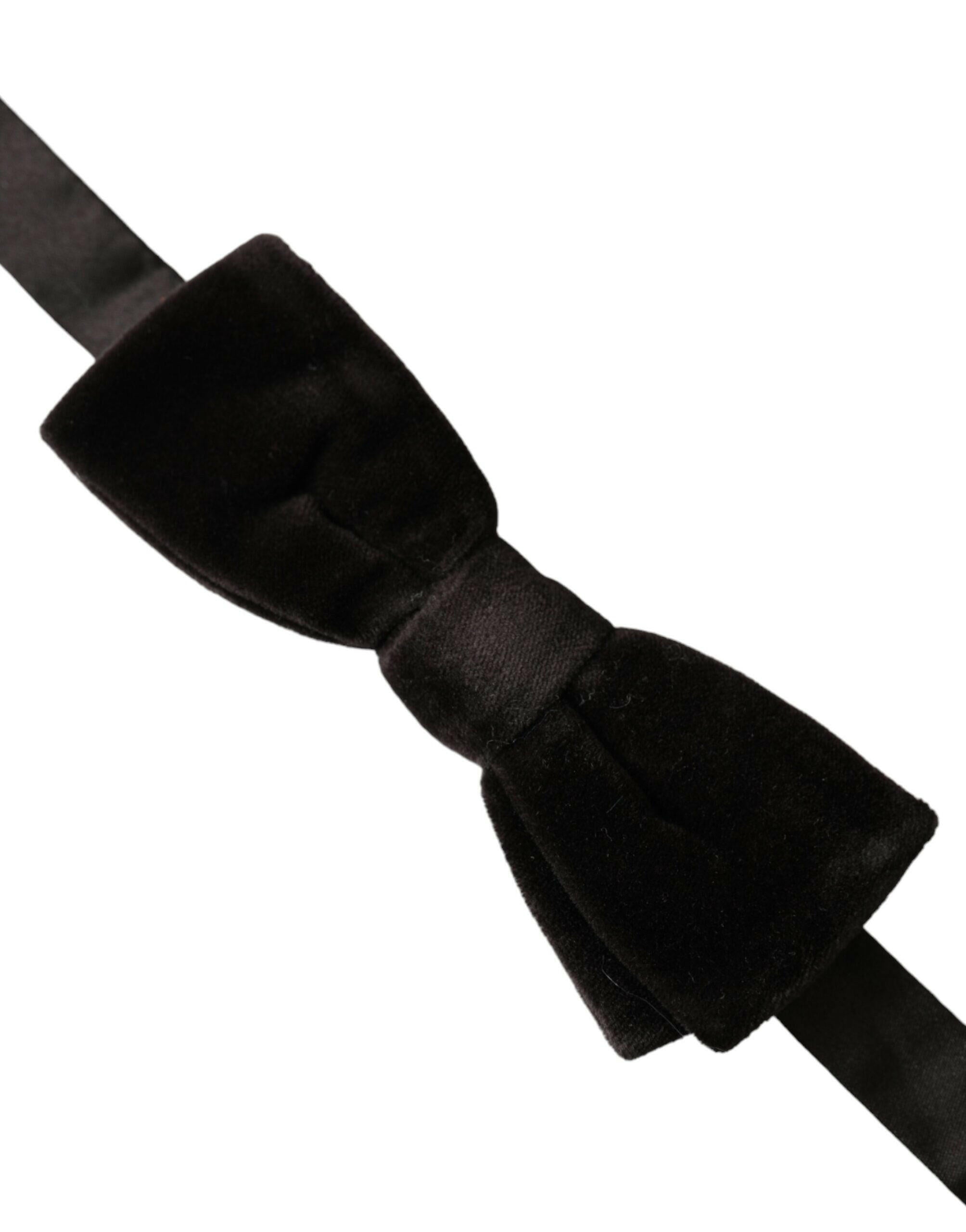 Dolce & Gabbana Black Velvet Cotton Adjustable Neck Men Bow Tie -  Neckties, Men -  Dolce & Gabbana.