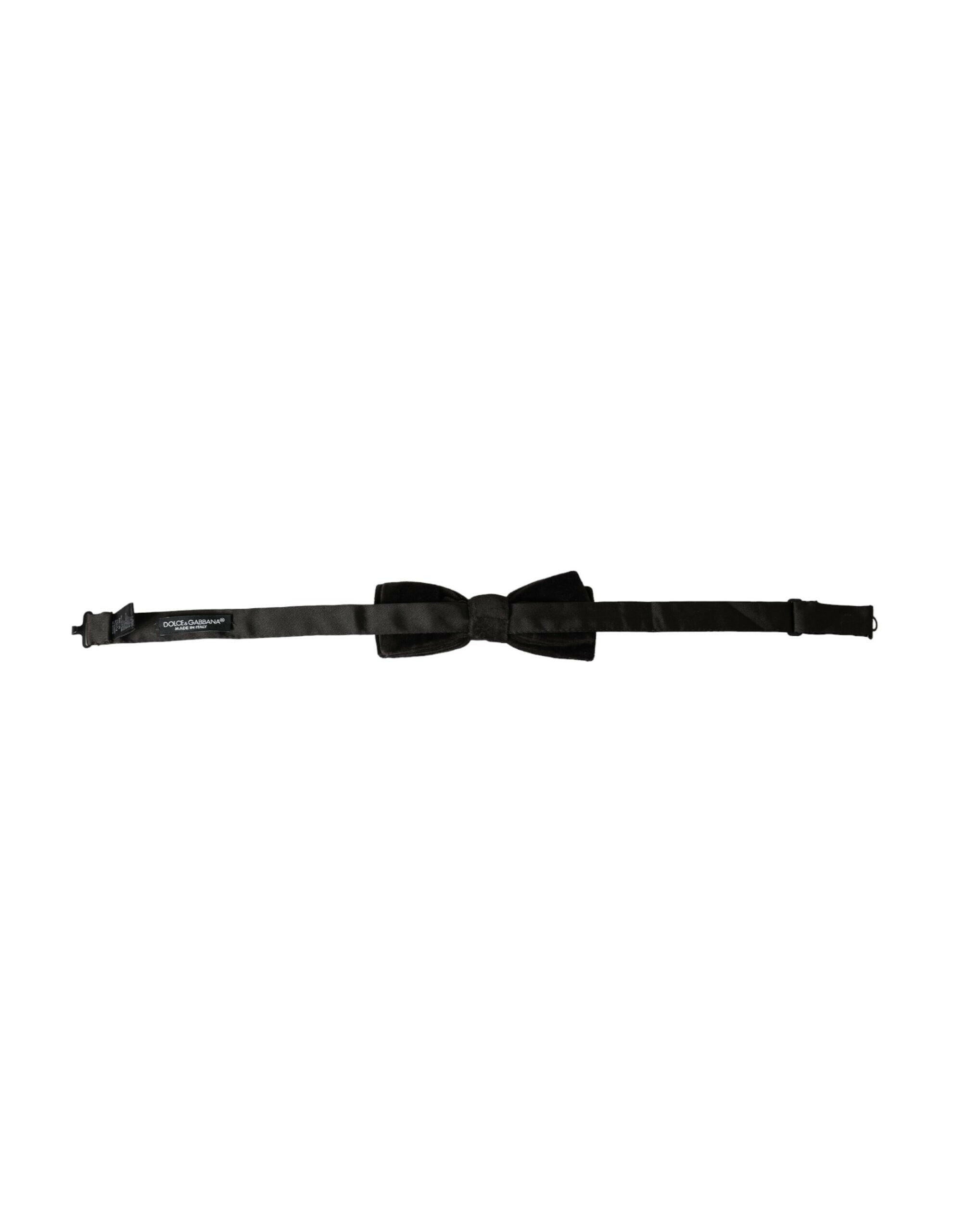 Dolce & Gabbana Black Velvet Cotton Adjustable Neck Men Bow Tie -  Neckties, Men -  Dolce & Gabbana.