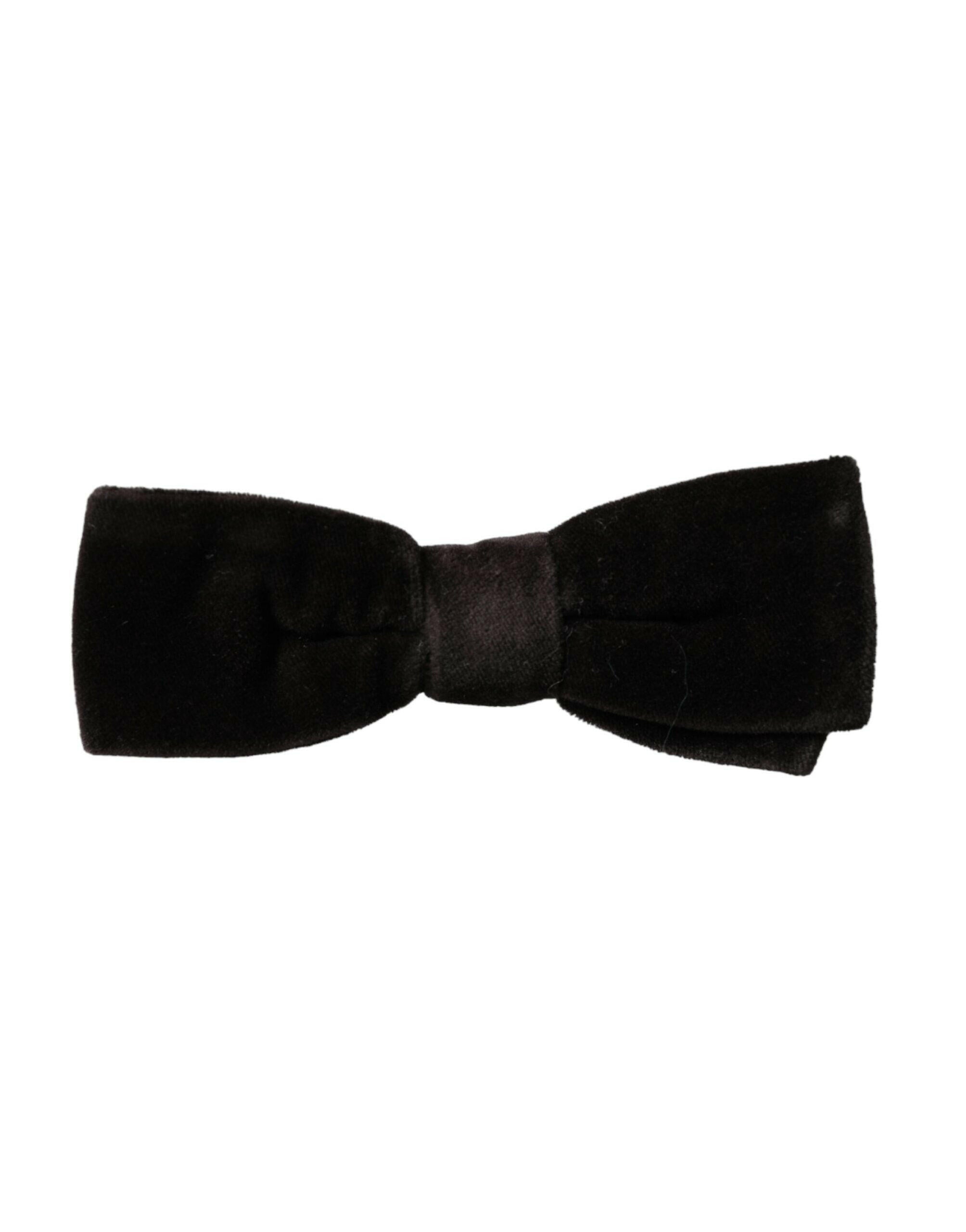 Dolce & Gabbana Black Velvet Cotton Adjustable Neck Men Bow Tie -  Neckties, Men -  Dolce & Gabbana.