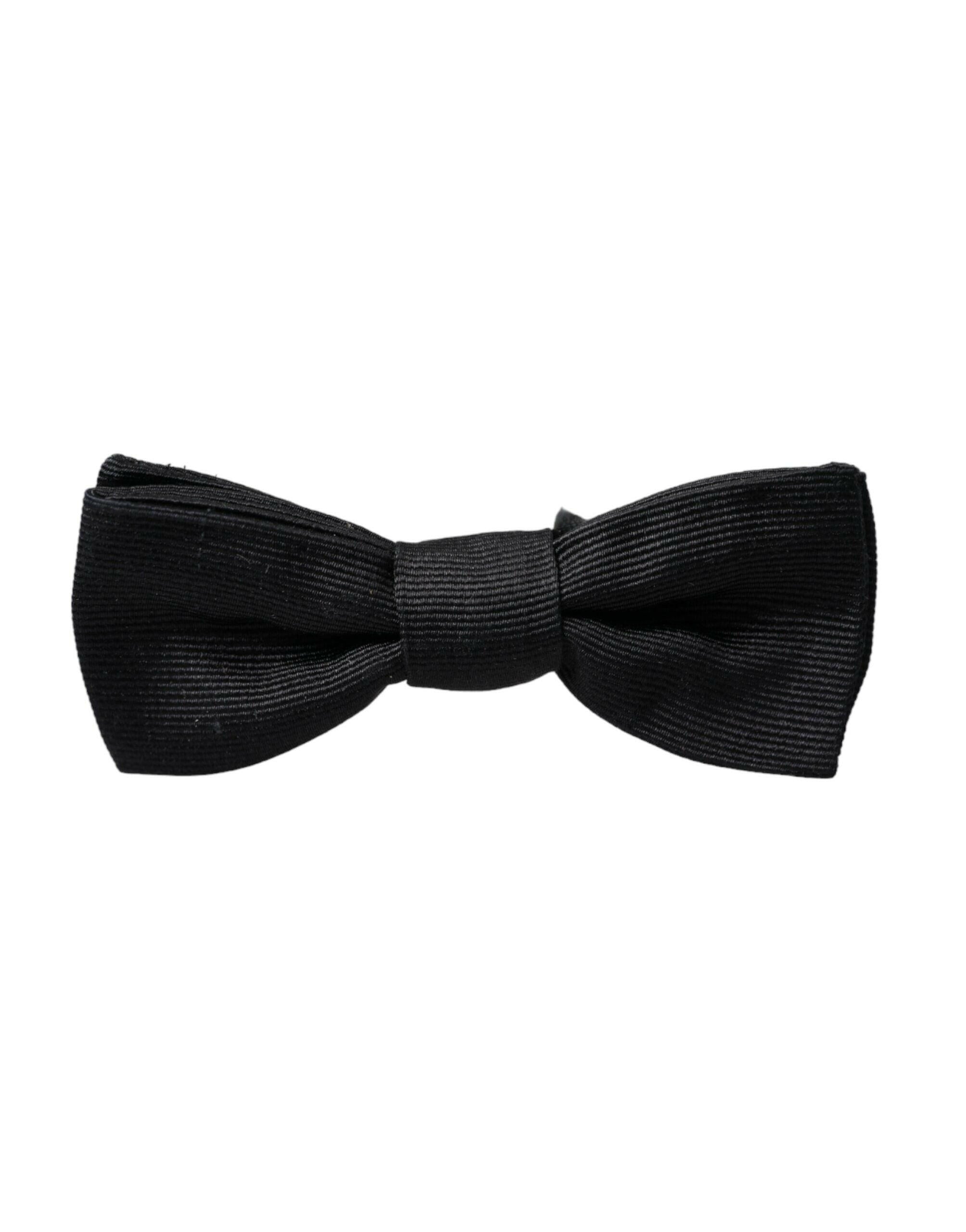 Dolce & Gabbana Black Silk Adjustable Neck Men Bow Tie -  Neckties, Men -  Dolce & Gabbana.