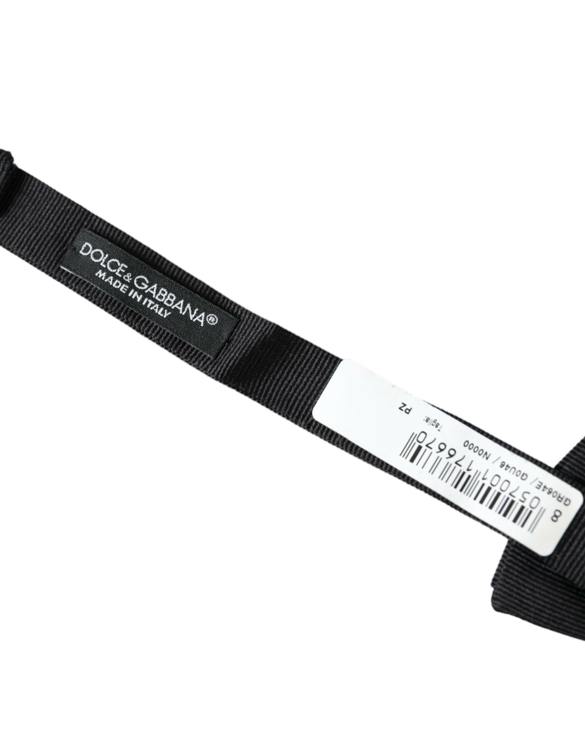 Dolce & Gabbana Black Silk Adjustable Neck Men Bow Tie -  Neckties, Men -  Dolce & Gabbana.