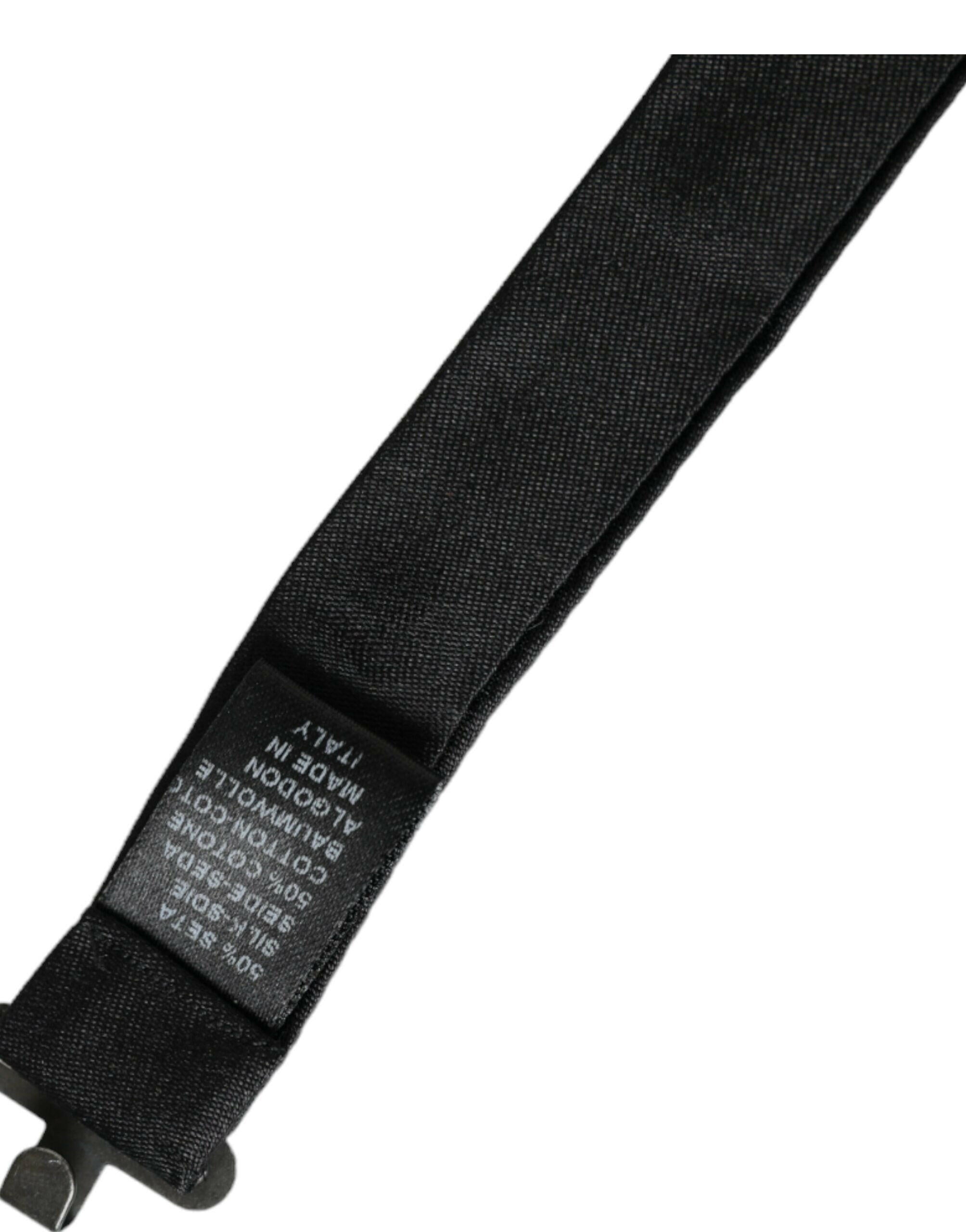 Dolce & Gabbana Dark Gray Silk Adjustable Neck Men Bow Tie -  Neckties, Men -  Dolce & Gabbana.