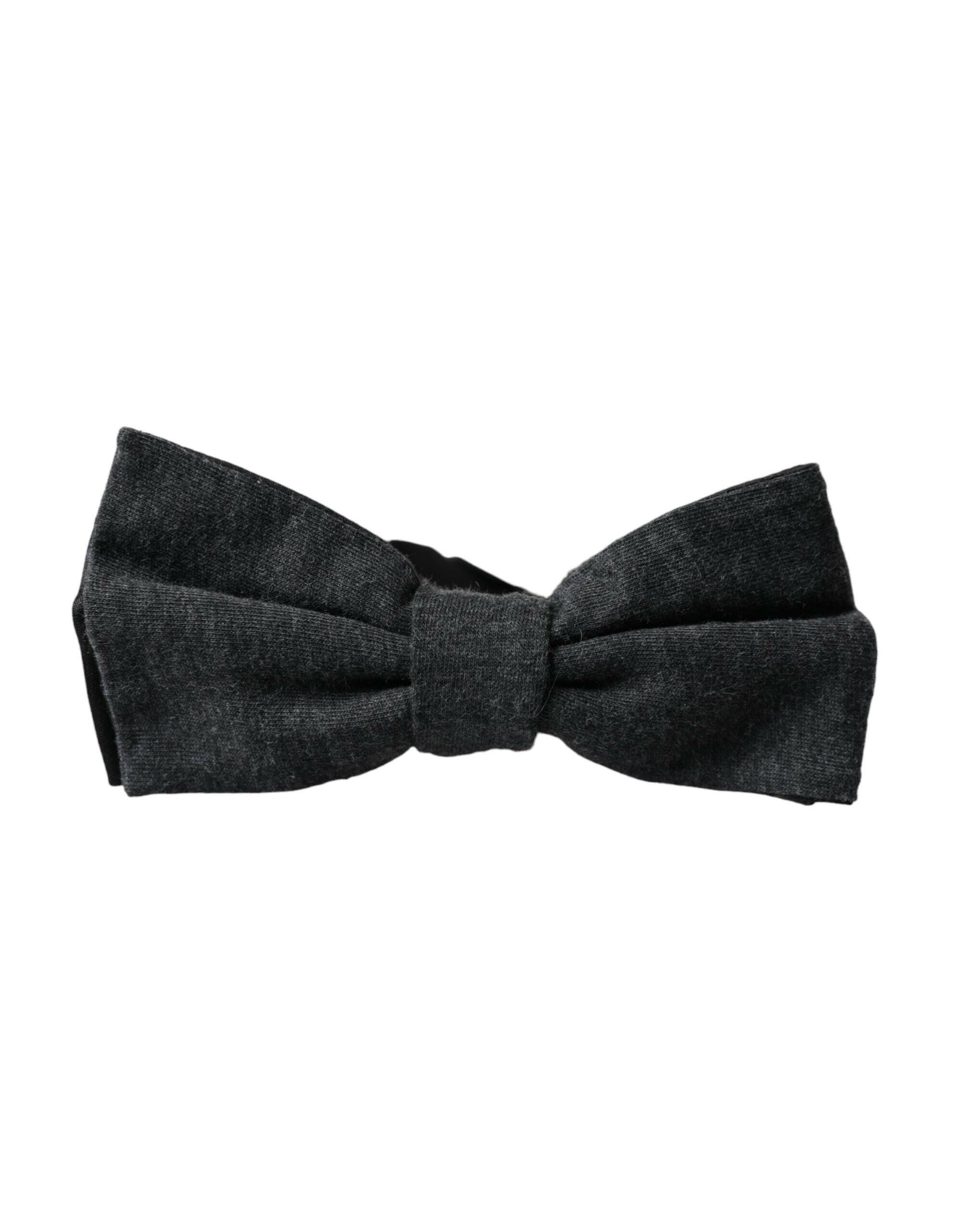 Dolce & Gabbana Dark Gray Silk Adjustable Neck Men Bow Tie -  Neckties, Men -  Dolce & Gabbana.