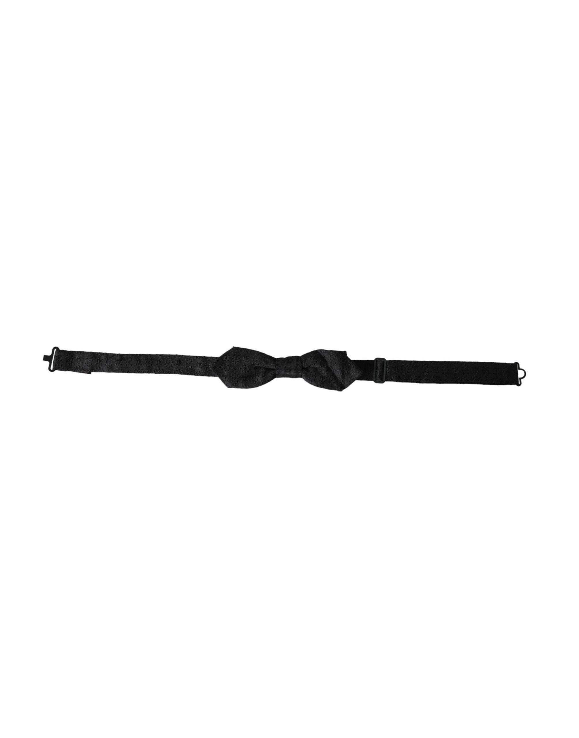 Dolce & Gabbana Black Silk Fantasy Adjustable Neck Men Bow Tie -  Neckties, Men -  Dolce & Gabbana.