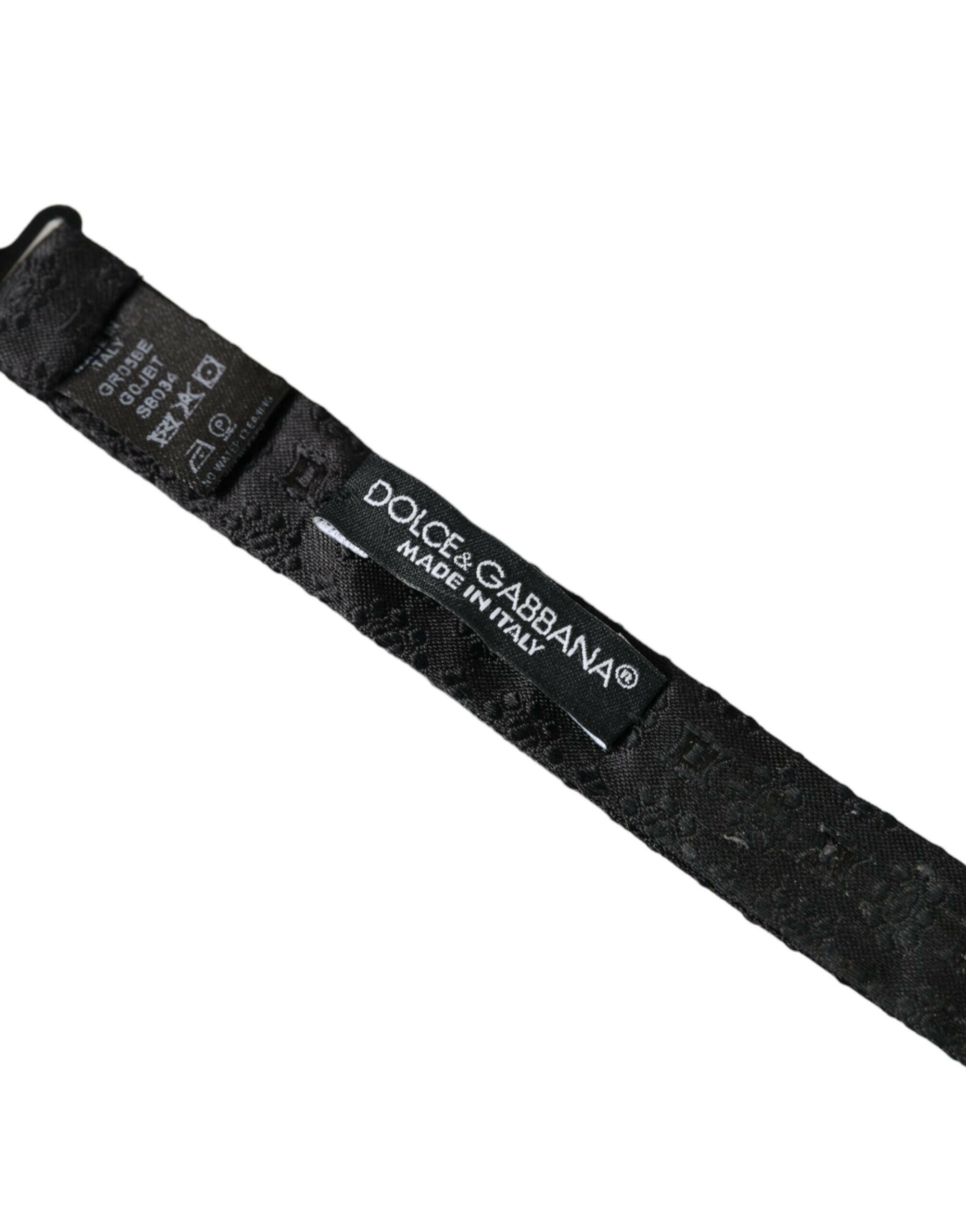 Dolce & Gabbana Black Silk Fantasy Adjustable Neck Men Bow Tie -  Neckties, Men -  Dolce & Gabbana.
