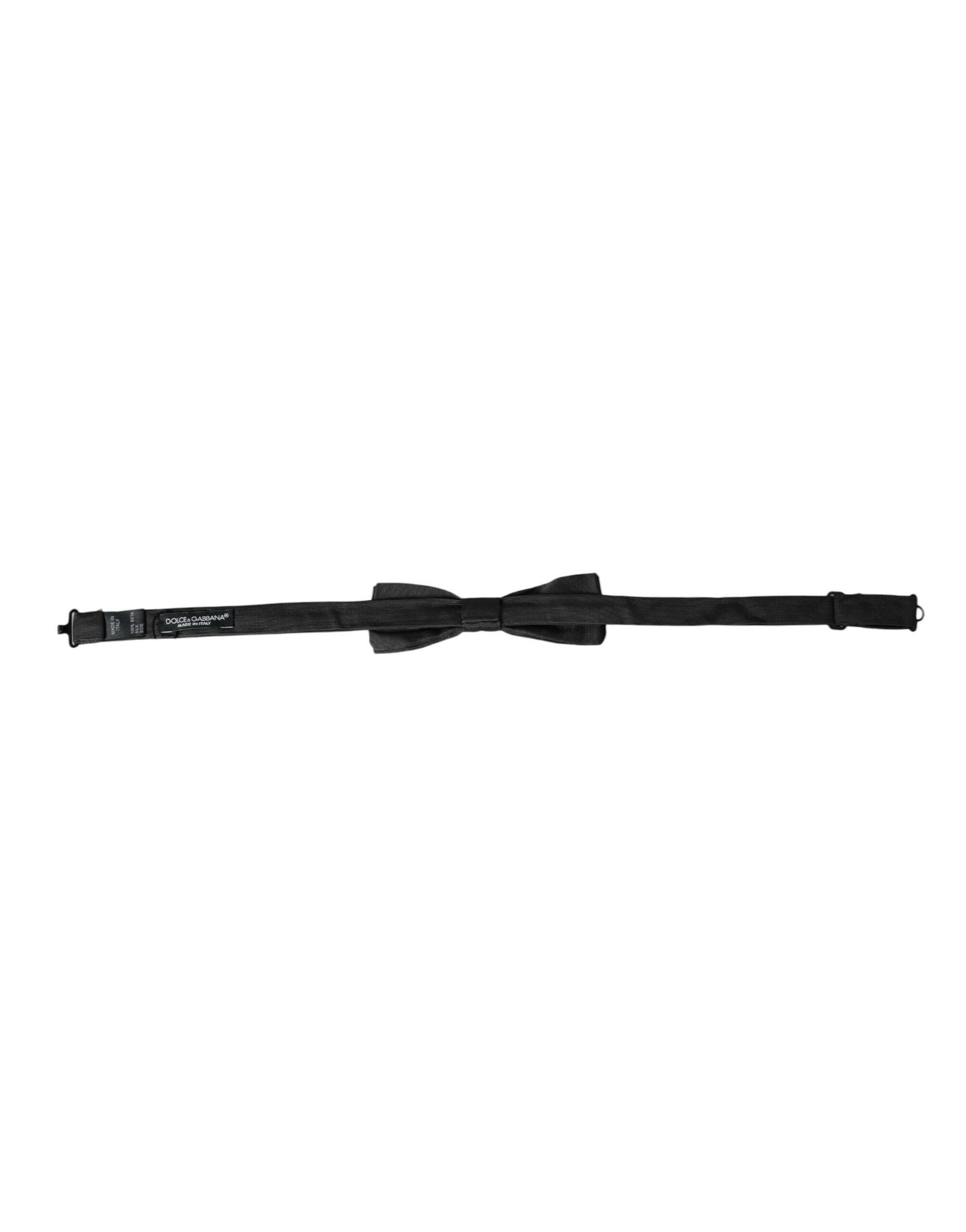 Dolce & Gabbana Black Silk Adjustable Neck Men Bow Tie -  Neckties, Men -  Dolce & Gabbana.