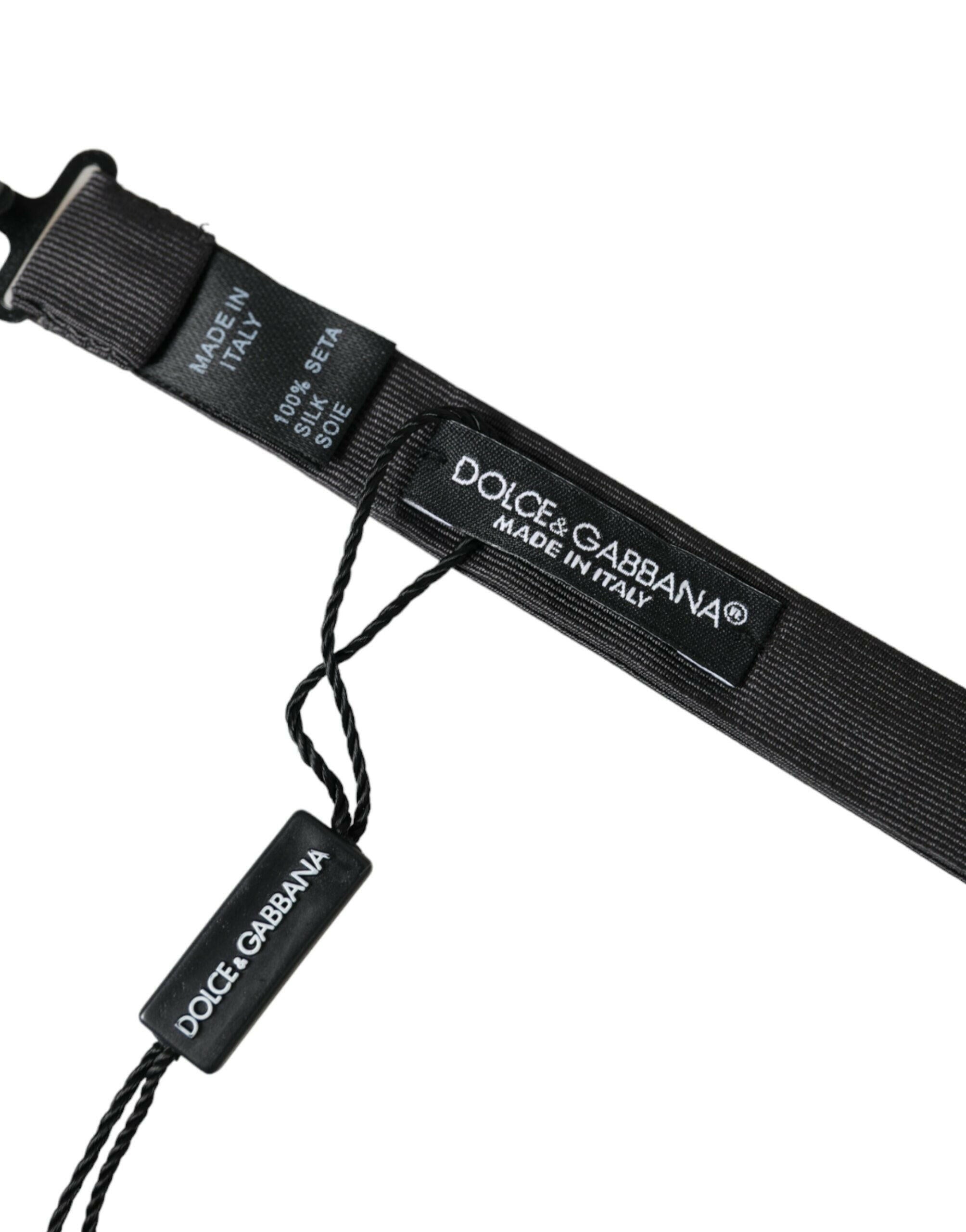 Dolce & Gabbana Black Silk Adjustable Neck Men Bow Tie -  Neckties, Men -  Dolce & Gabbana.