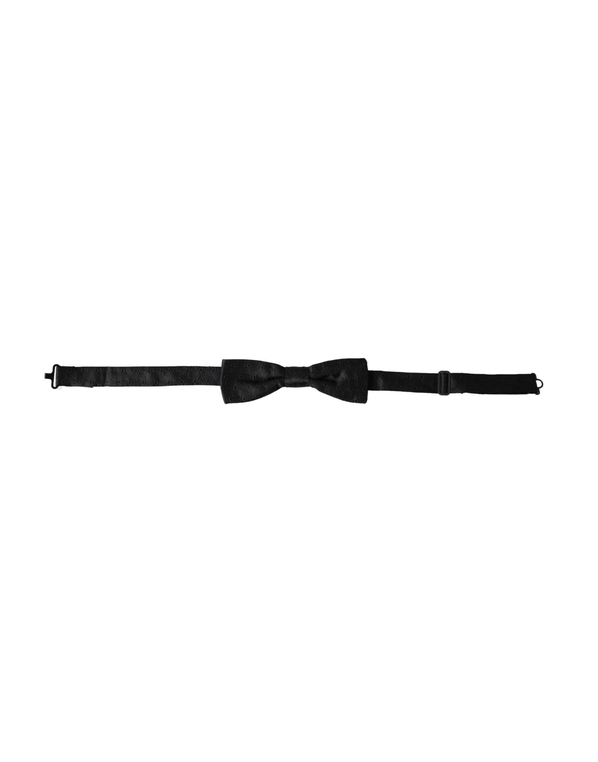 Dolce & Gabbana Black Silk Patterned Adjustable Neck Men Bow Tie -  Neckties, Men -  Dolce & Gabbana.