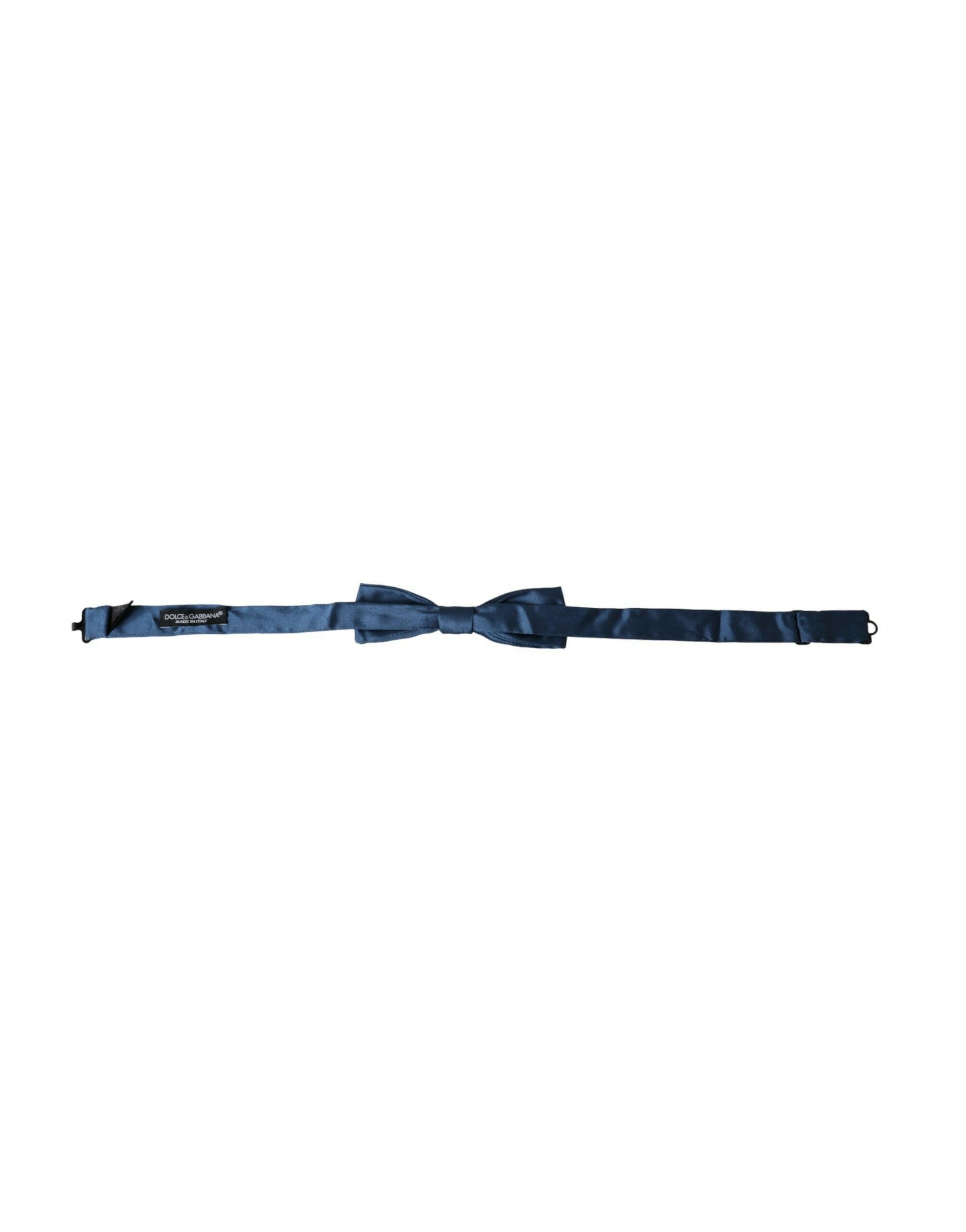Dolce & Gabbana Blue Satin Silk Adjustable Neck Men Bow Tie -  Neckties, Men -  Dolce & Gabbana.