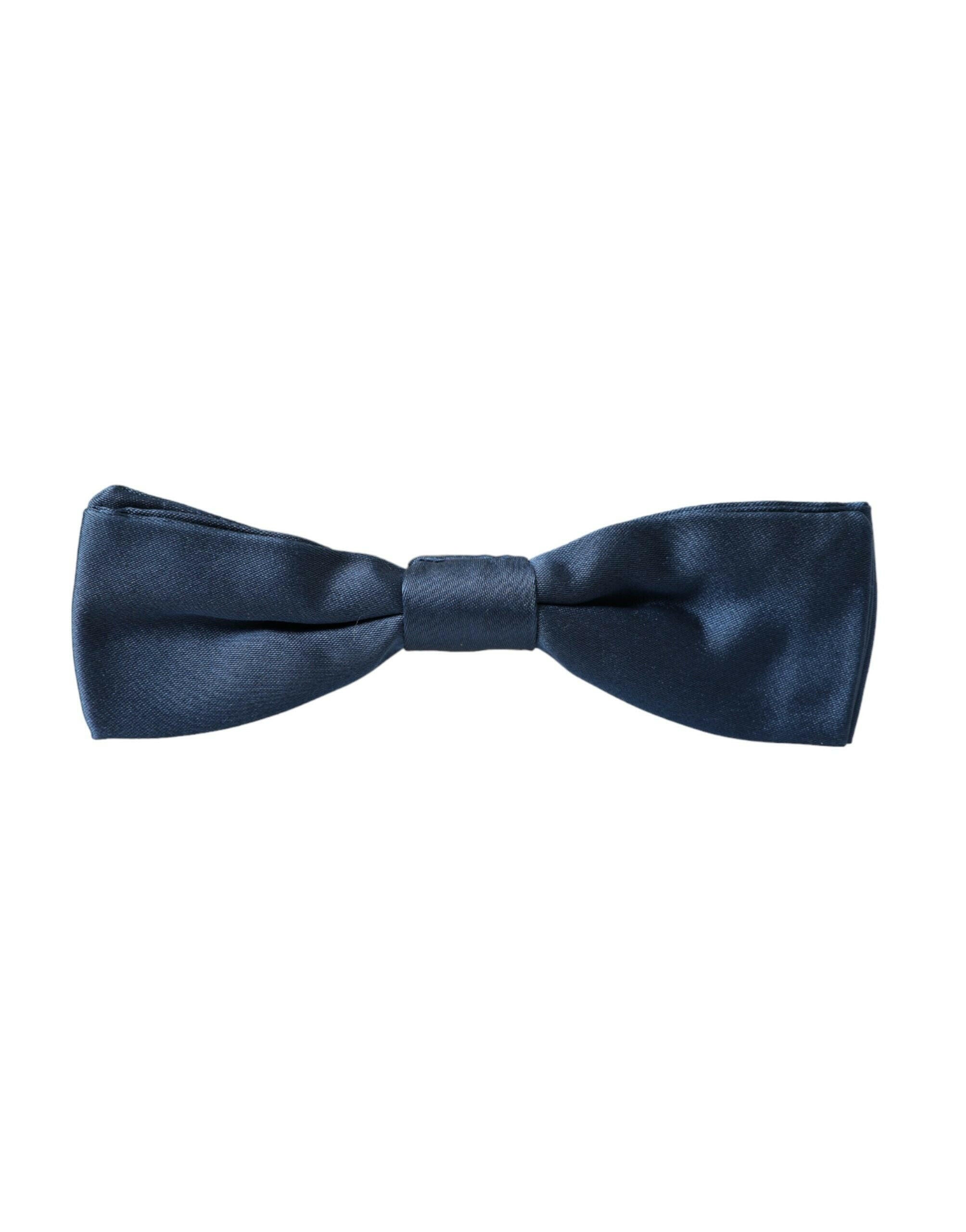 Dolce & Gabbana Blue Satin Silk Adjustable Neck Men Bow Tie -  Neckties, Men -  Dolce & Gabbana.