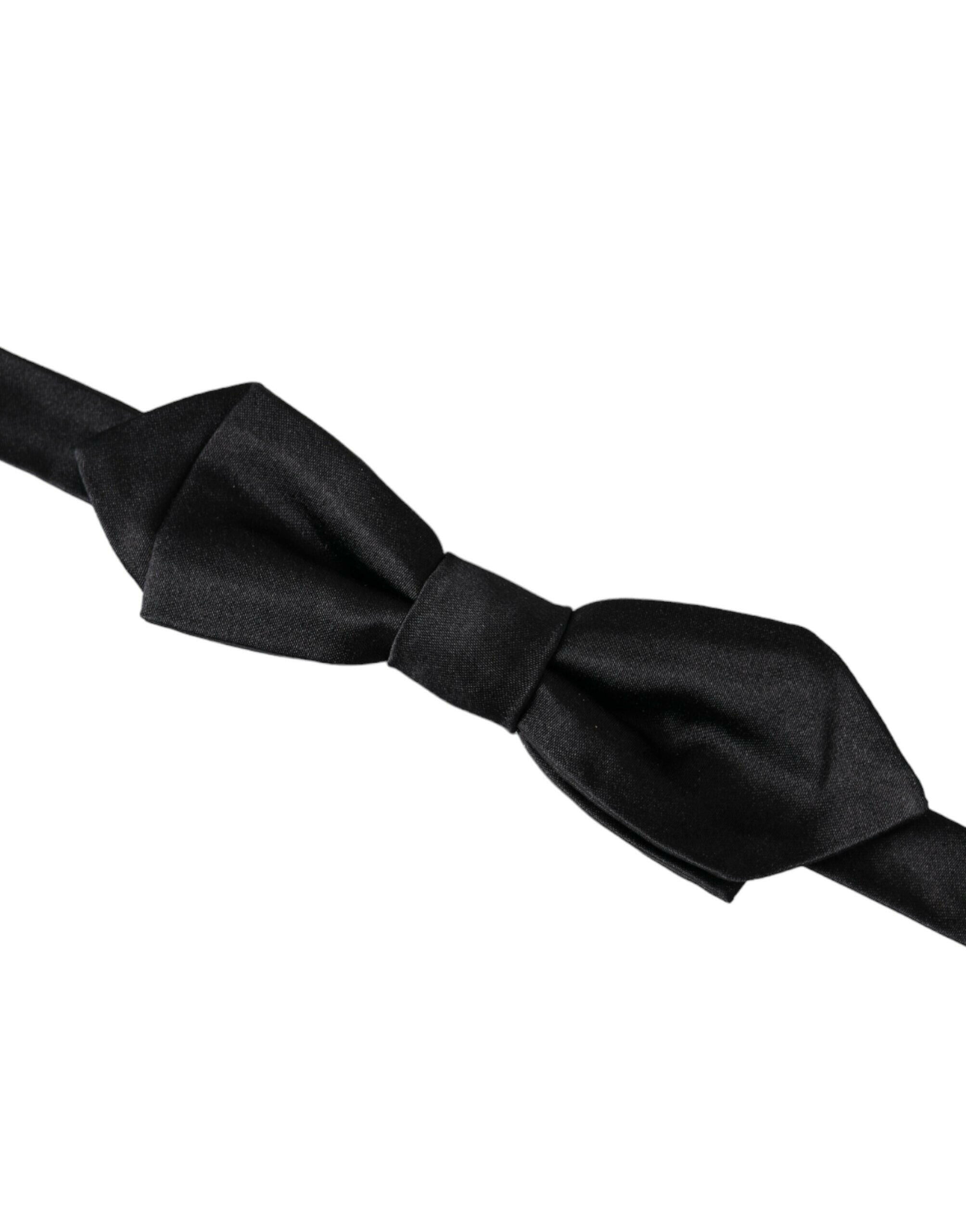 Dolce & Gabbana Black Silk Adjustable Neck Men Bow Tie -  Neckties, Men -  Dolce & Gabbana.