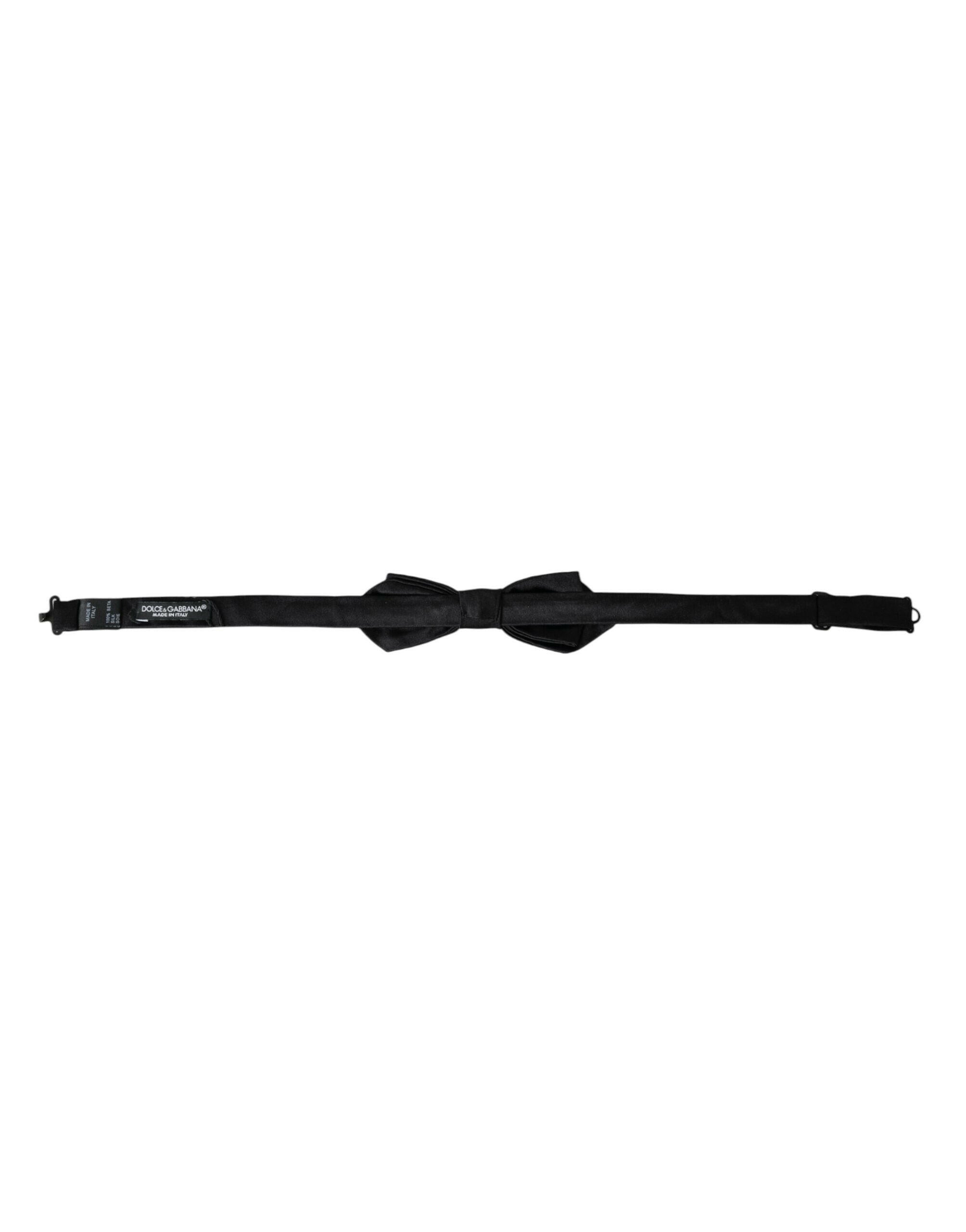 Dolce & Gabbana Black Silk Adjustable Neck Men Bow Tie -  Neckties, Men -  Dolce & Gabbana.