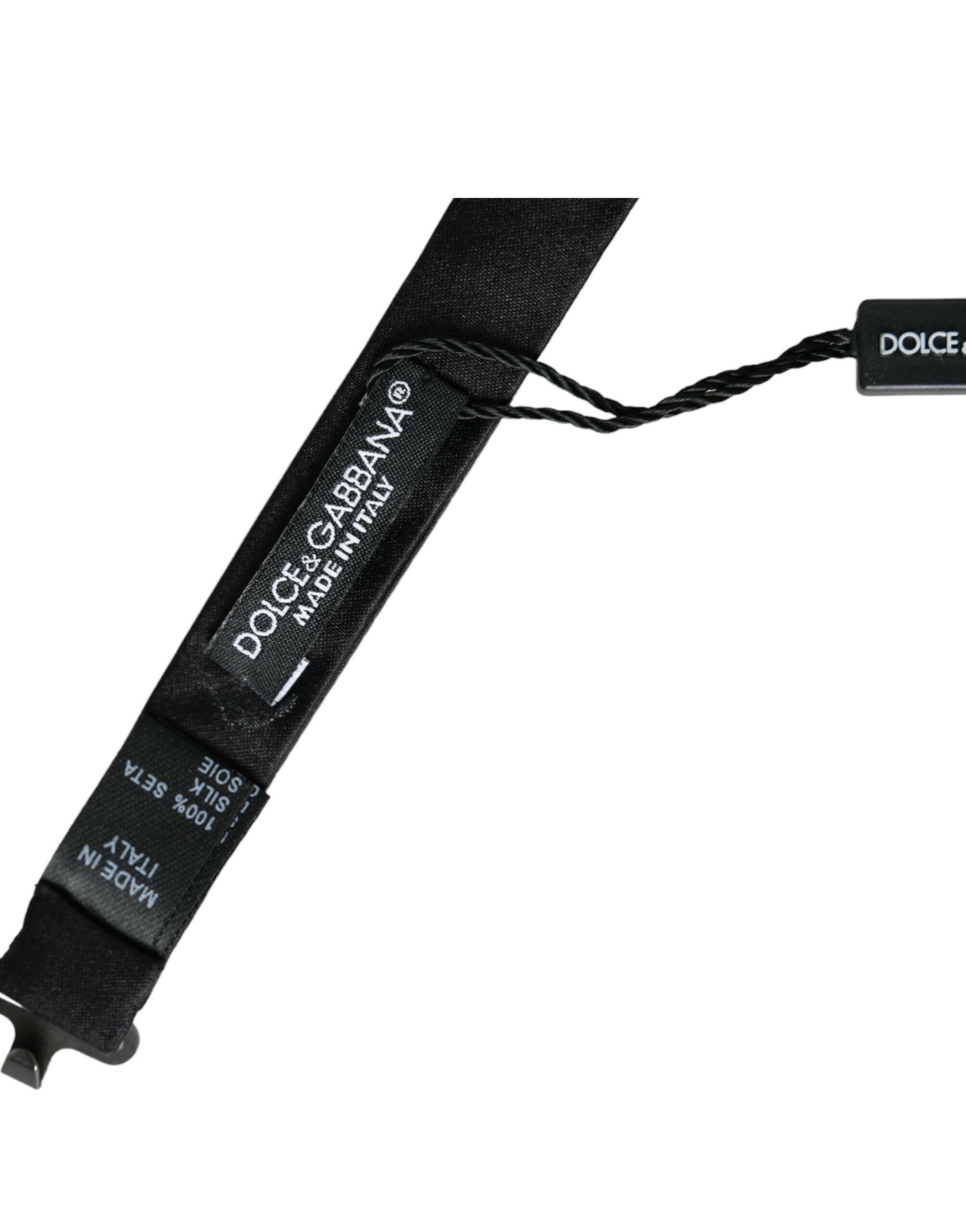Dolce & Gabbana Black Silk Adjustable Neck Men Bow Tie -  Neckties, Men -  Dolce & Gabbana.