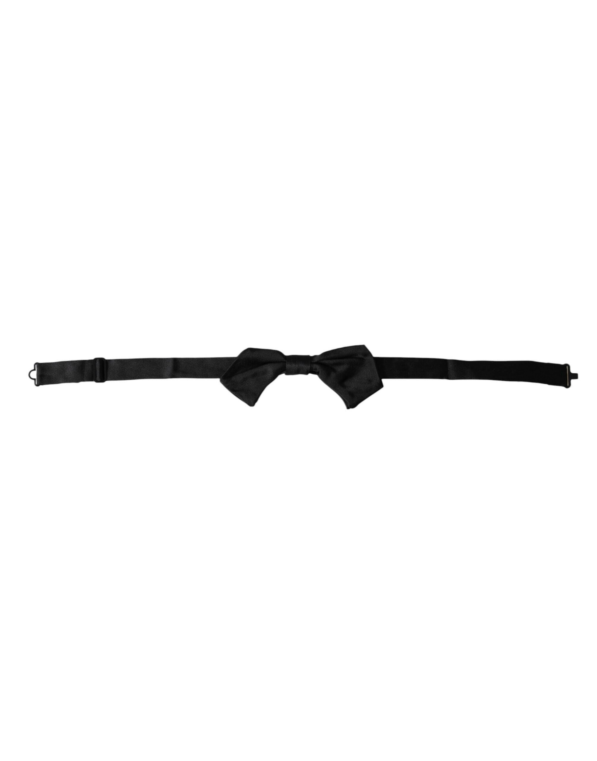 Dolce & Gabbana Black Satin Silk Adjustable Neck Men Bow Tie -  Neckties, Men -  Dolce & Gabbana.
