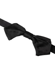 Dolce & Gabbana Black Satin Silk Adjustable Neck Men Bow Tie -  Neckties, Men -  Dolce & Gabbana.