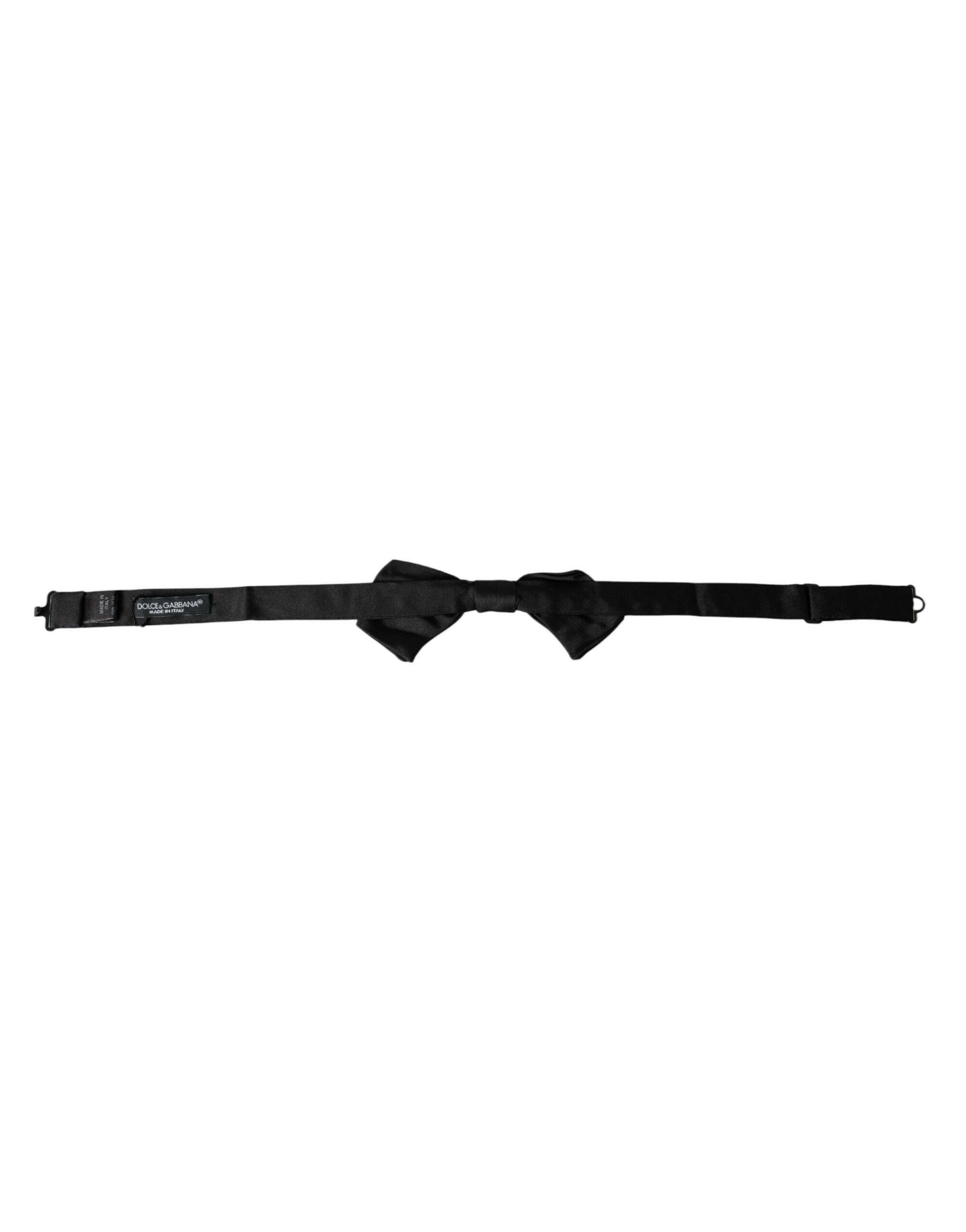 Dolce & Gabbana Black Satin Silk Adjustable Neck Men Bow Tie -  Neckties, Men -  Dolce & Gabbana.