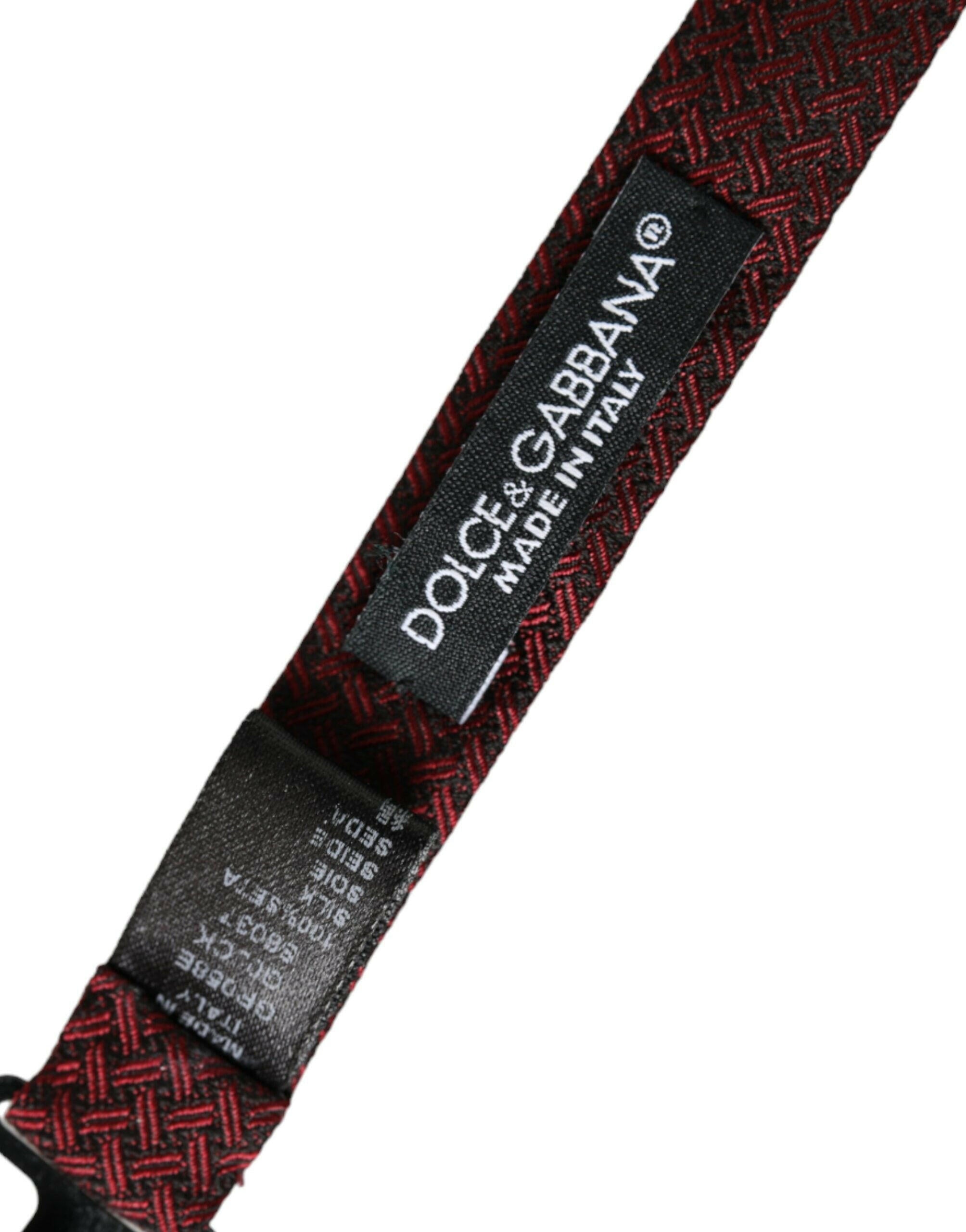 Dolce & Gabbana Red Silk Fantasy Adjustable Neck Men Bow Tie -  Neckties, Men -  Dolce & Gabbana.