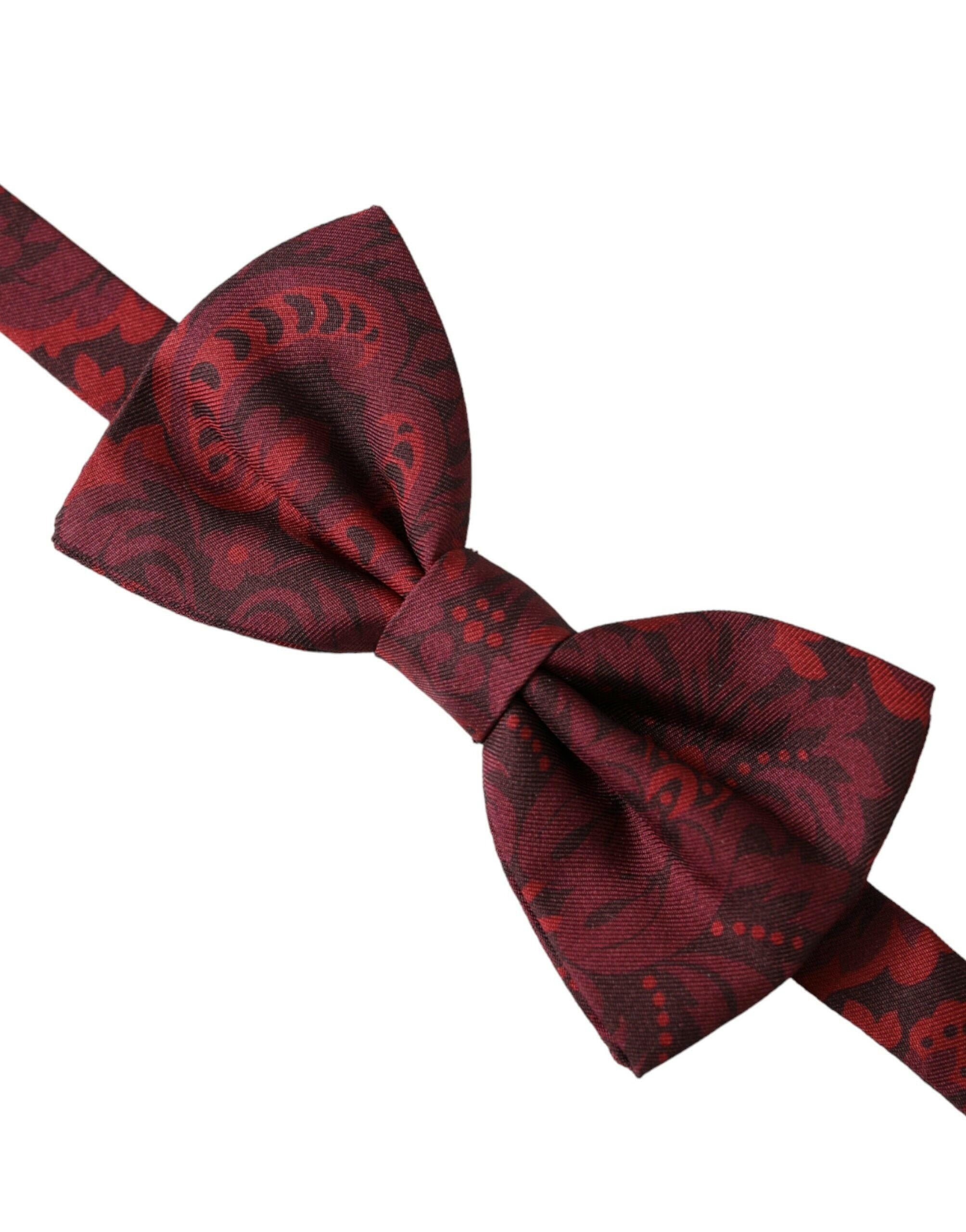 Dolce & Gabbana Red Silk Floral Adjustable Neck Men Bow Tie -  Neckties, Men -  Dolce & Gabbana.