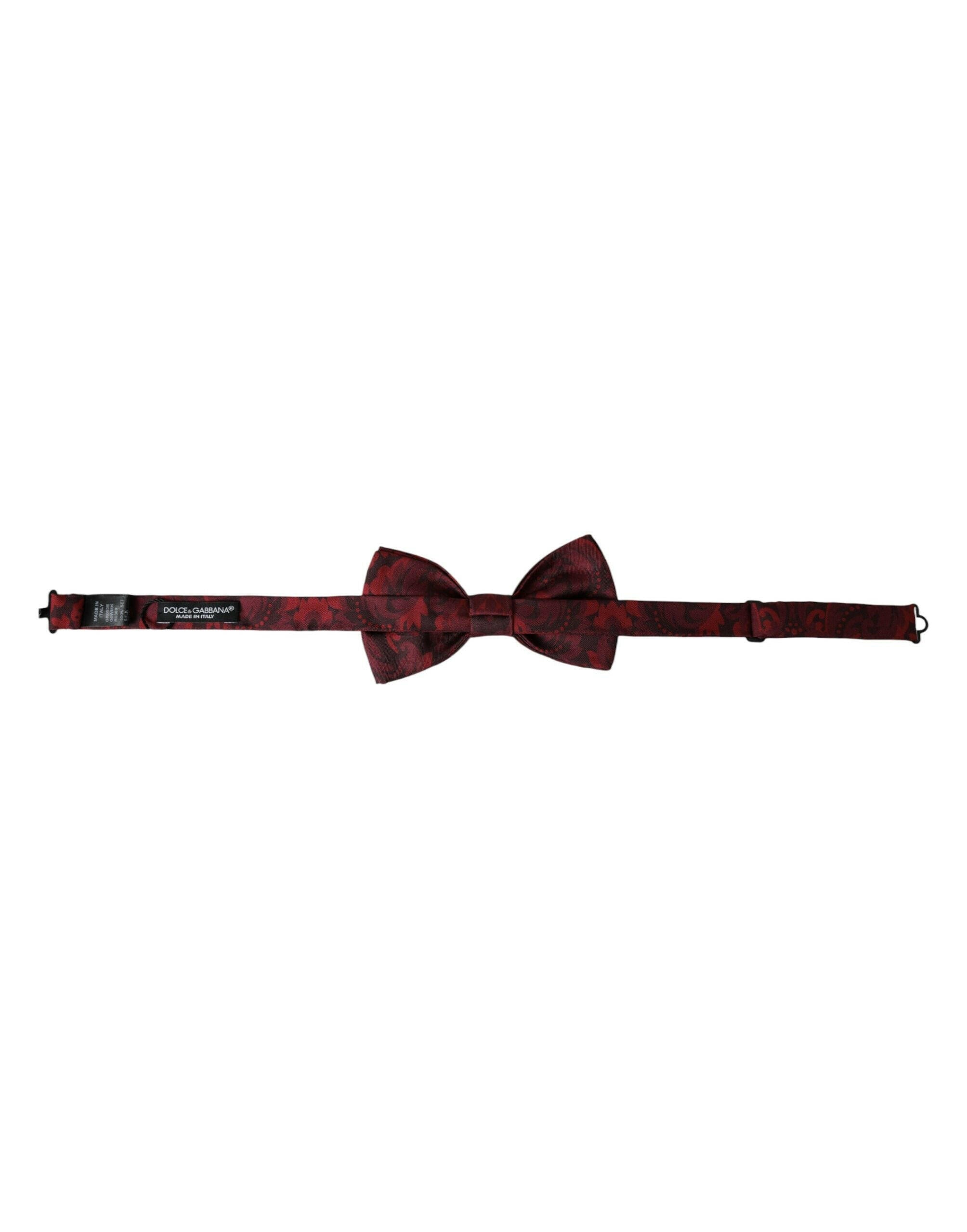 Dolce & Gabbana Red Silk Floral Adjustable Neck Men Bow Tie -  Neckties, Men -  Dolce & Gabbana.