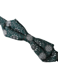 Dolce & Gabbana Green Silk Floral Adjustable Neck Men Bow Tie -  Neckties, Men -  Dolce & Gabbana.