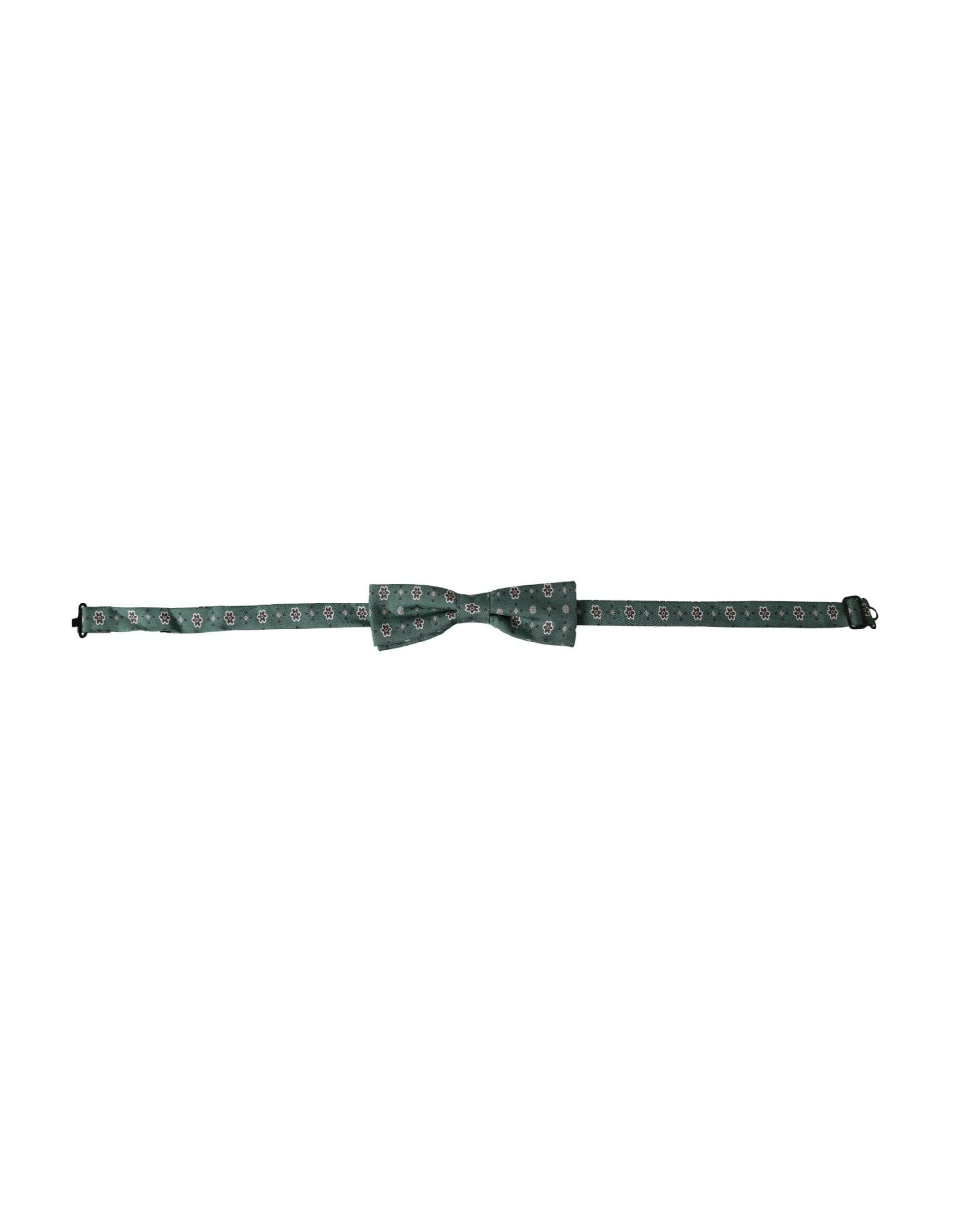 Dolce & Gabbana Mint Green Floral Adjustable Neck Men Bow Tie -  Neckties, Men -  Dolce & Gabbana.