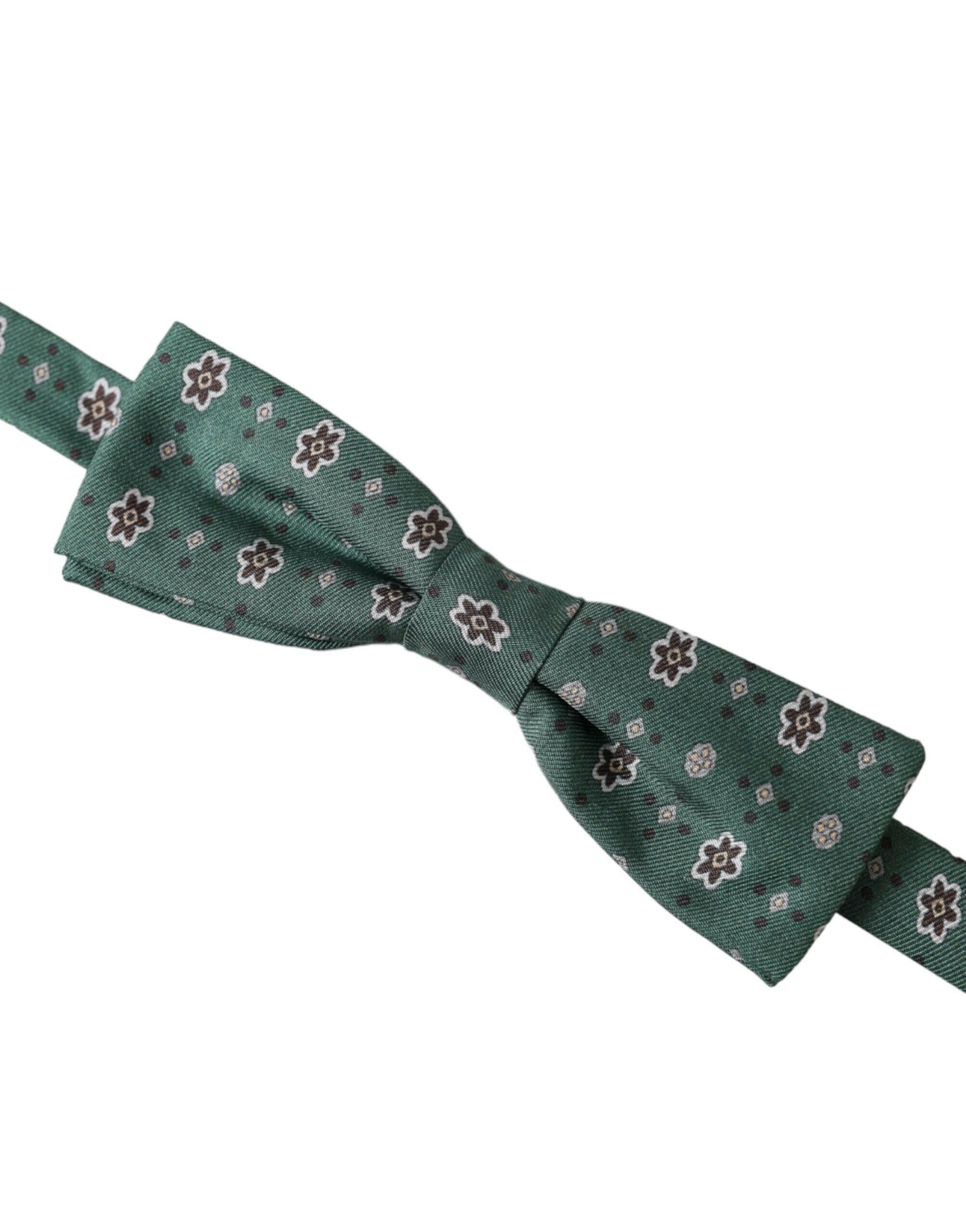 Dolce & Gabbana Mint Green Floral Adjustable Neck Men Bow Tie -  Neckties, Men -  Dolce & Gabbana.