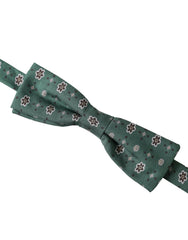 Dolce & Gabbana Mint Green Floral Adjustable Neck Men Bow Tie -  Neckties, Men -  Dolce & Gabbana.