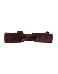 Dolce & Gabbana Maroon Floral Silk Adjustable Neck Men Bow Tie -  Neckties, Men -  Dolce & Gabbana.