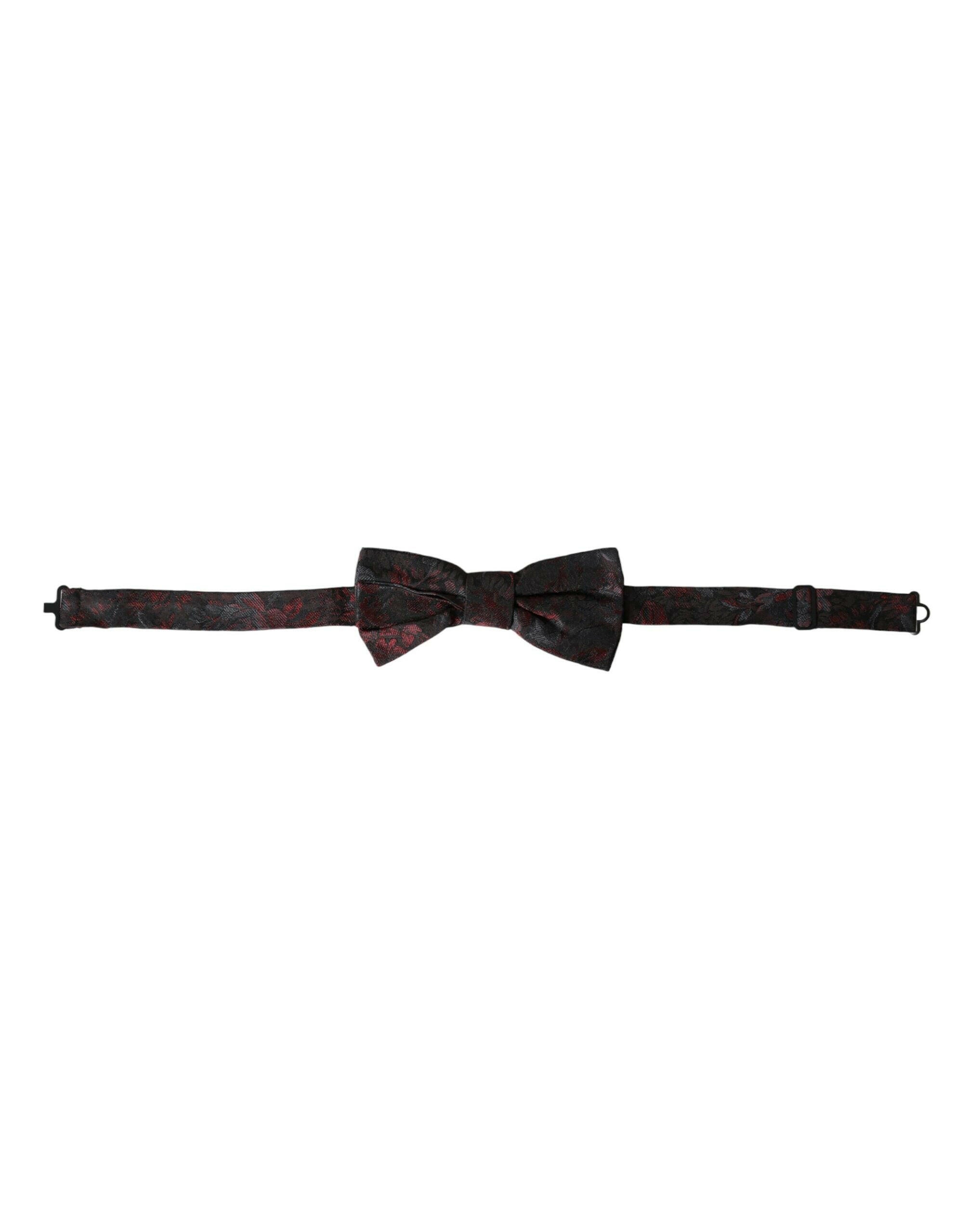 Dolce & Gabbana Red Black Floral Adjustable Neck Men Bow Tie -  Neckties, Men -  Dolce & Gabbana.