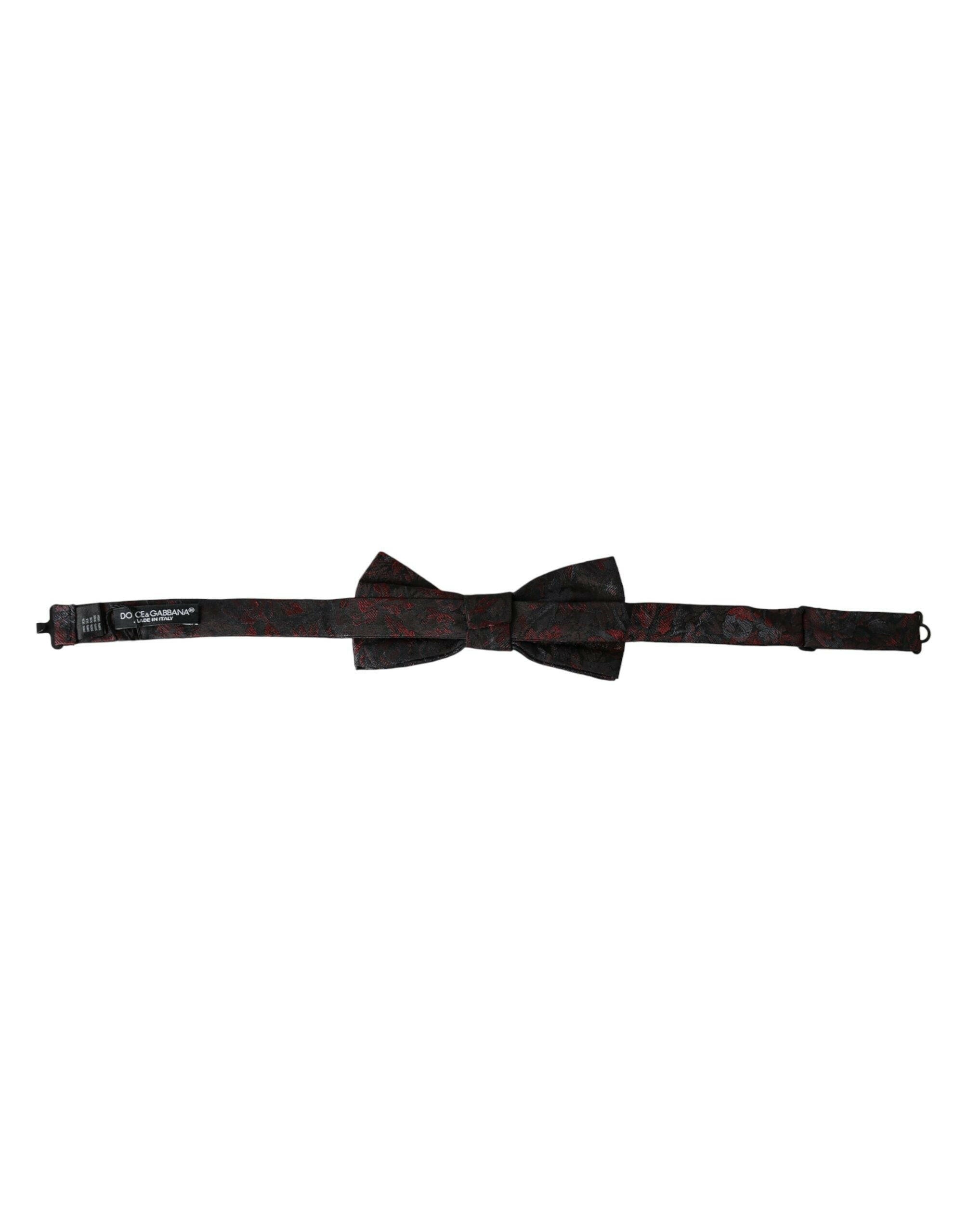 Dolce & Gabbana Red Black Floral Adjustable Neck Men Bow Tie -  Neckties, Men -  Dolce & Gabbana.
