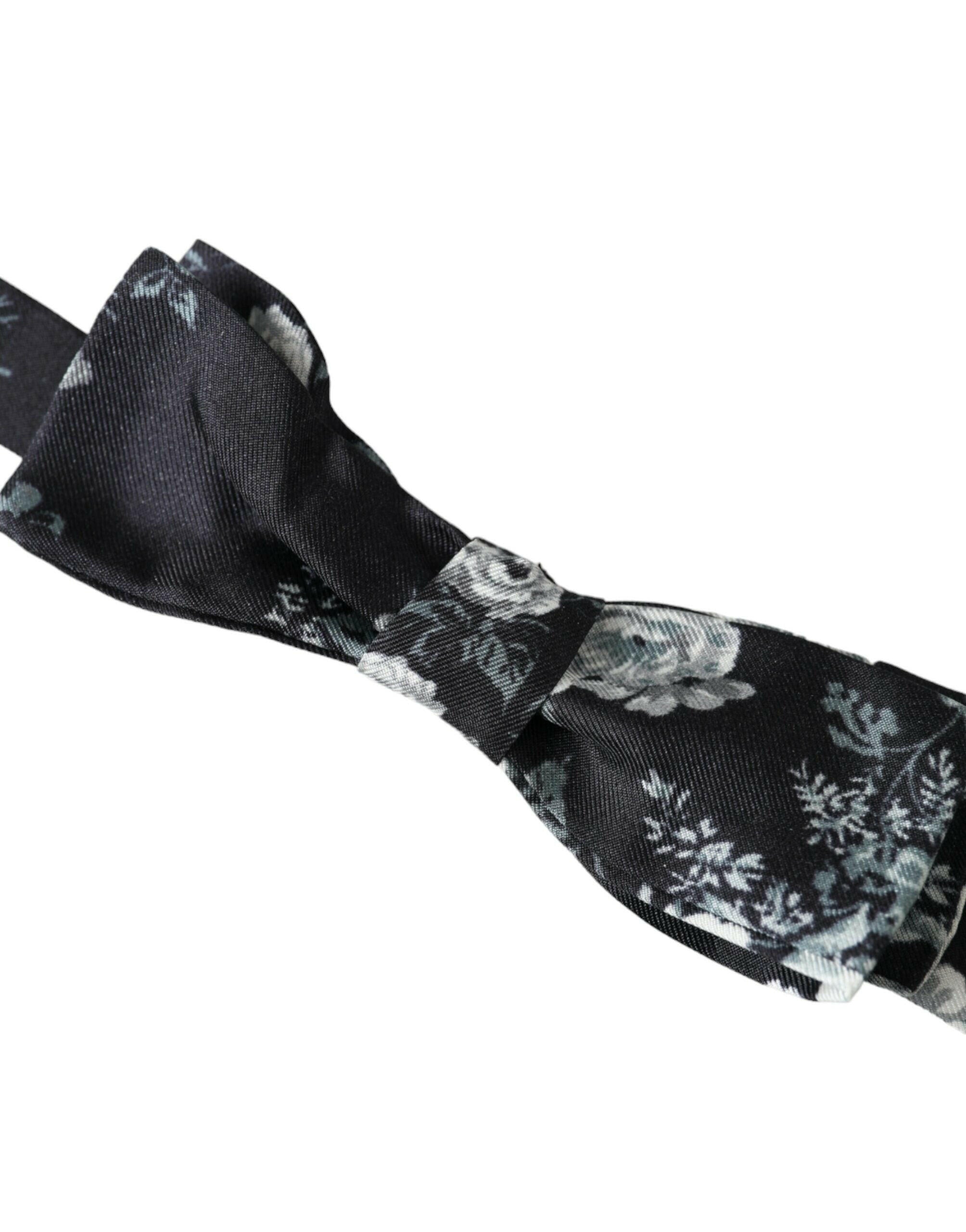 Dolce & Gabbana Black Floral Fantasy Adjustable Neck Men Bow Tie -  Neckties, Men -  Dolce & Gabbana.