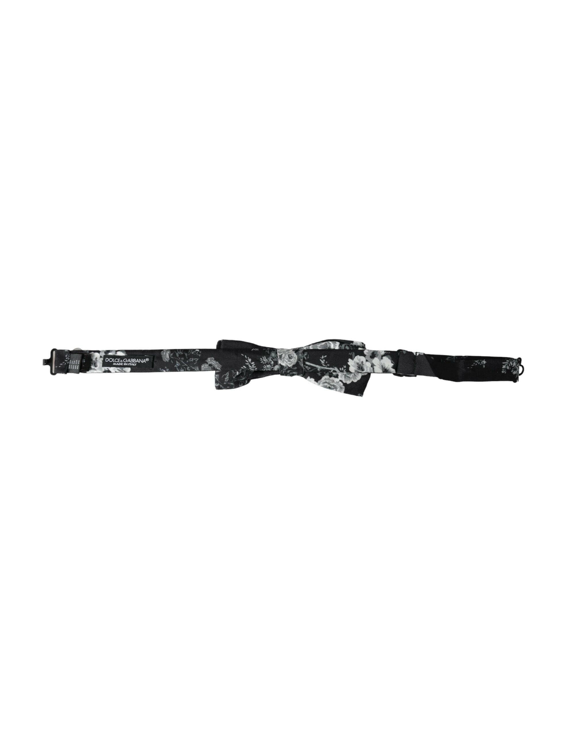 Dolce & Gabbana Black Floral Fantasy Adjustable Neck Men Bow Tie -  Neckties, Men -  Dolce & Gabbana.