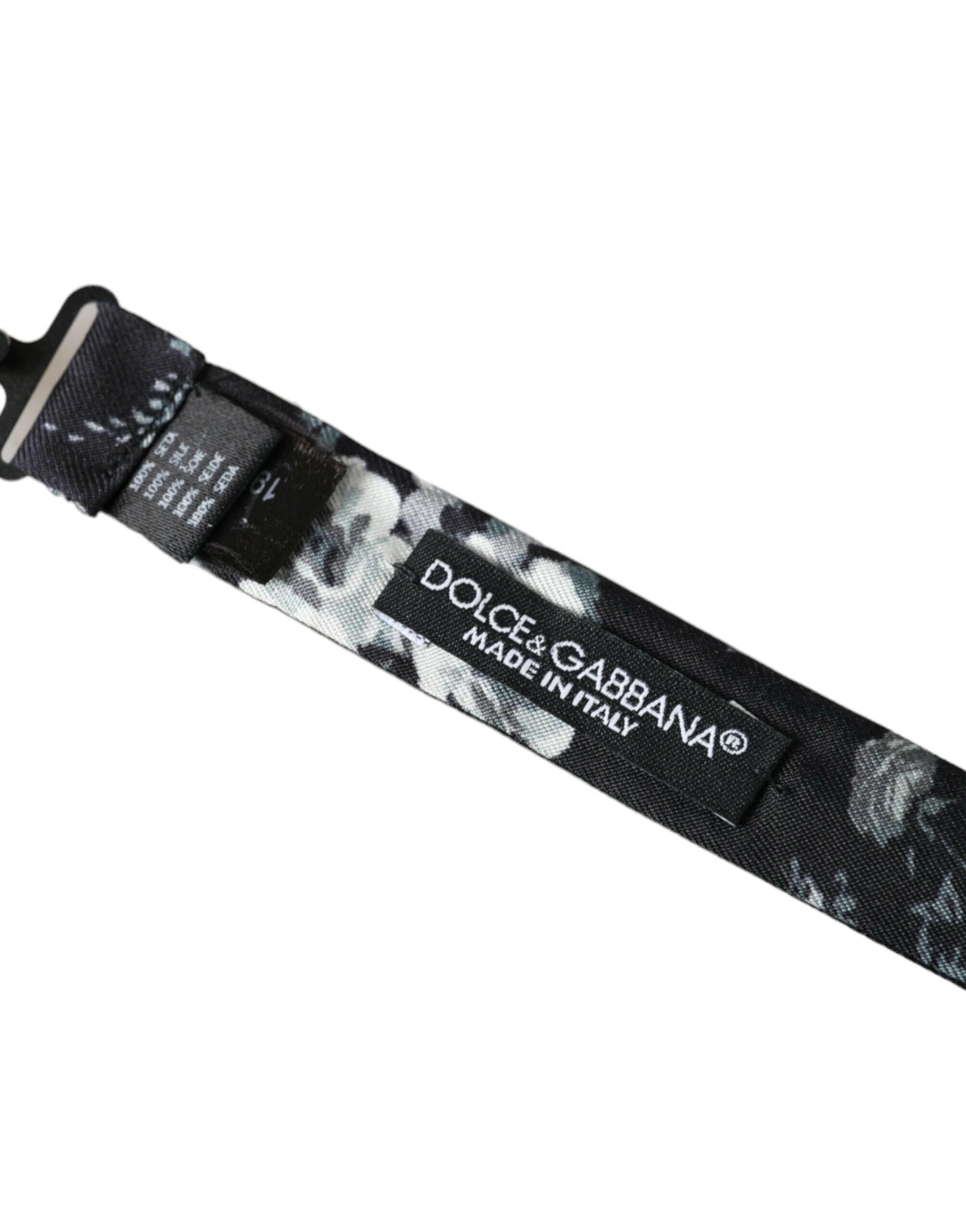 Dolce & Gabbana Black Floral Fantasy Adjustable Neck Men Bow Tie -  Neckties, Men -  Dolce & Gabbana.