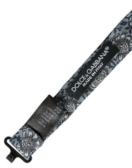 Dolce & Gabbana Gray Silk Patterned Adjustable Neck Men Bow Tie -  Neckties, Men -  Dolce & Gabbana.
