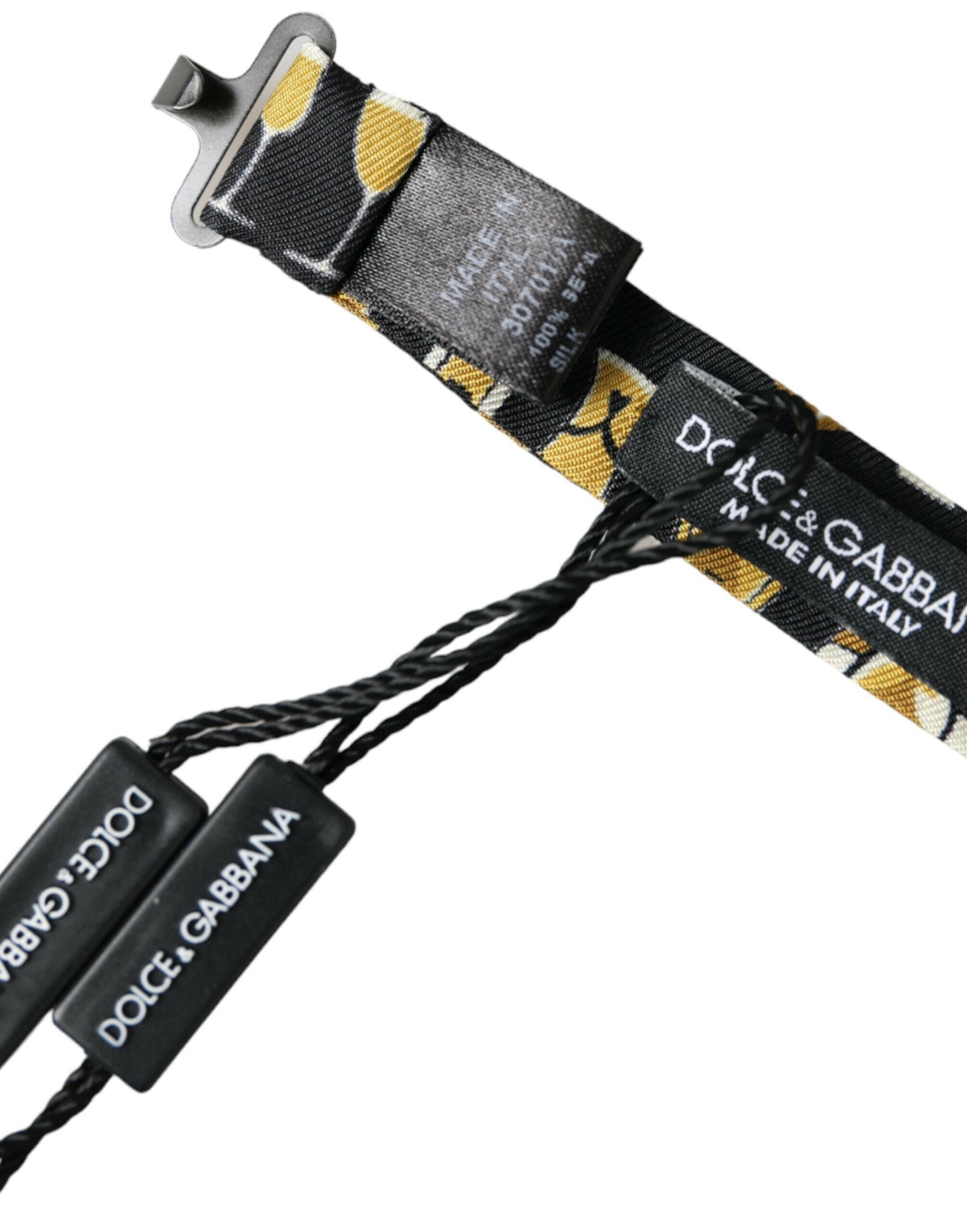 Dolce & Gabbana Black Silk Cocktail Adjustable Neck Men Bow Tie -  Neckties, Men -  Dolce & Gabbana.