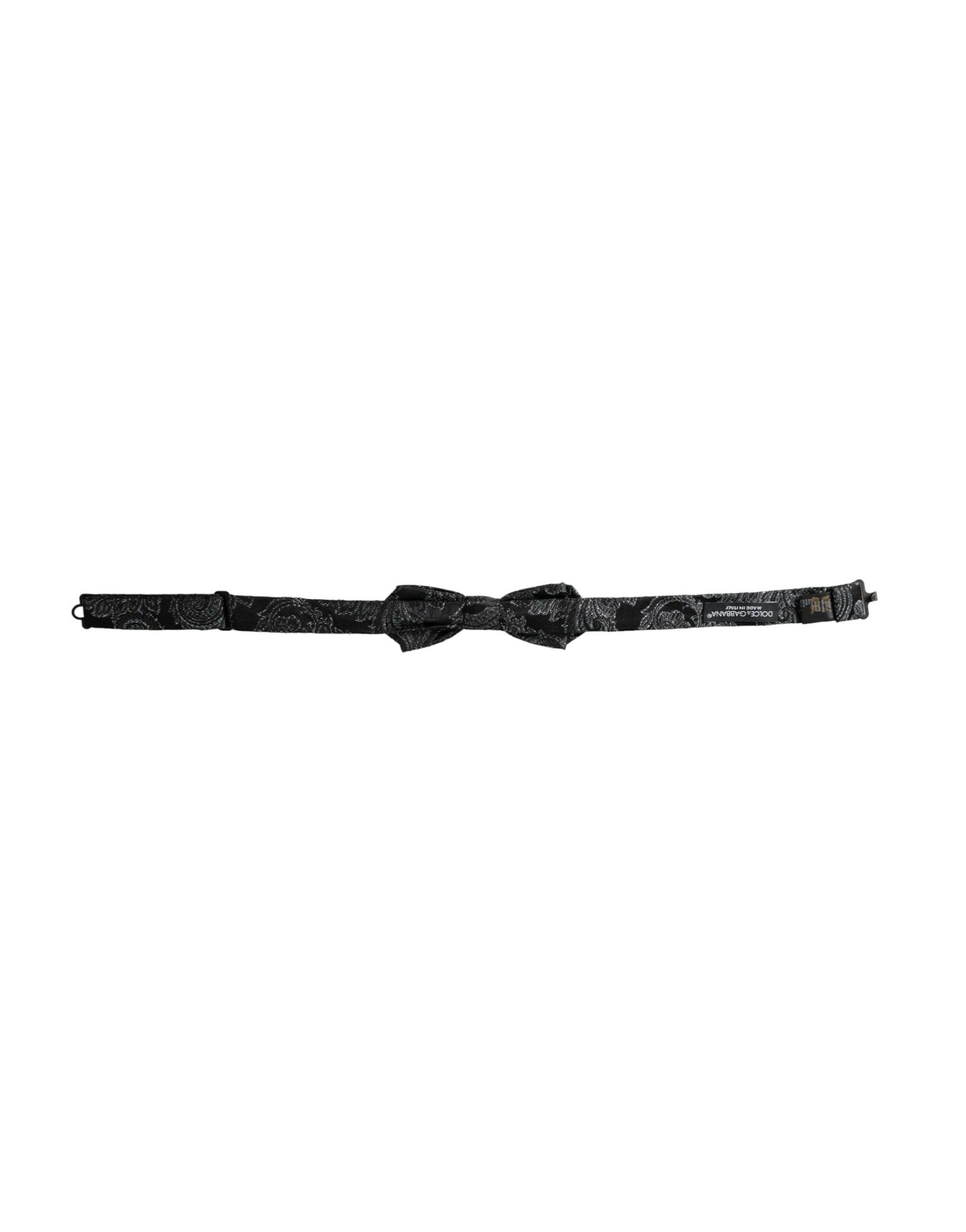 Dolce & Gabbana Black Silk Jacquard Adjustable Neck Men Bow Tie -  Neckties, Men -  Dolce & Gabbana.