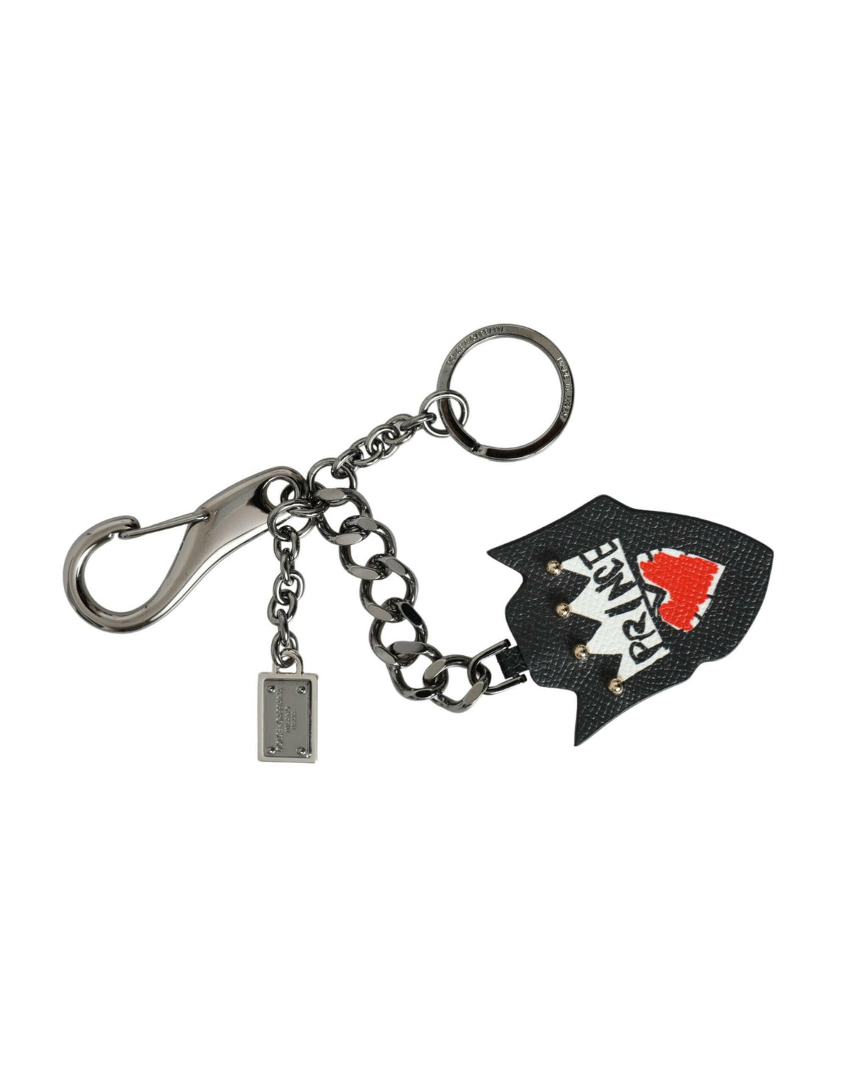 Dolce & Gabbana Black Prince Studs Logo Silver Brass Keychain Keyring -  Men´s Keychains -  Dolce & Gabbana.
