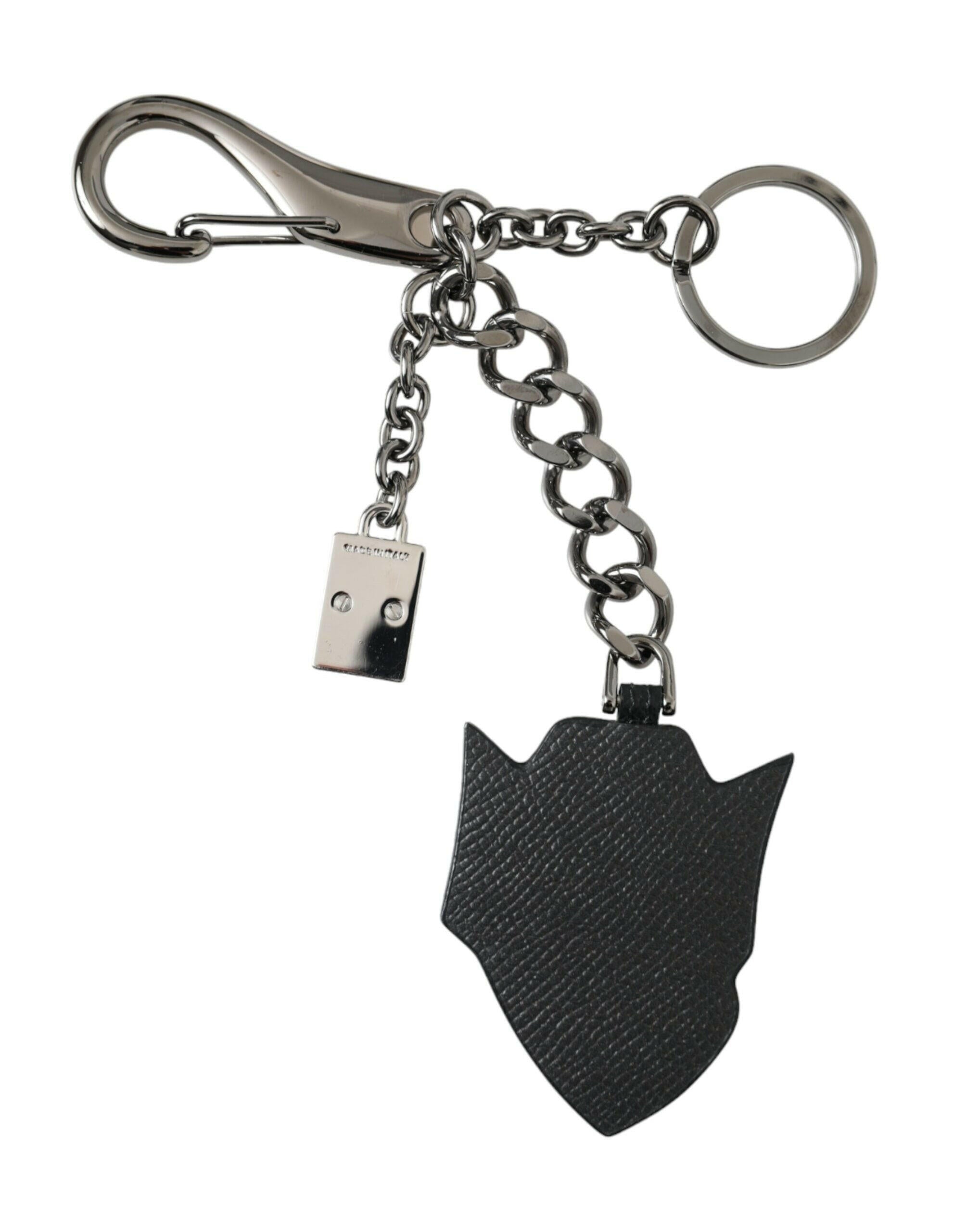 Dolce & Gabbana Black Prince Studs Logo Silver Brass Keychain Keyring -  Men´s Keychains -  Dolce & Gabbana.