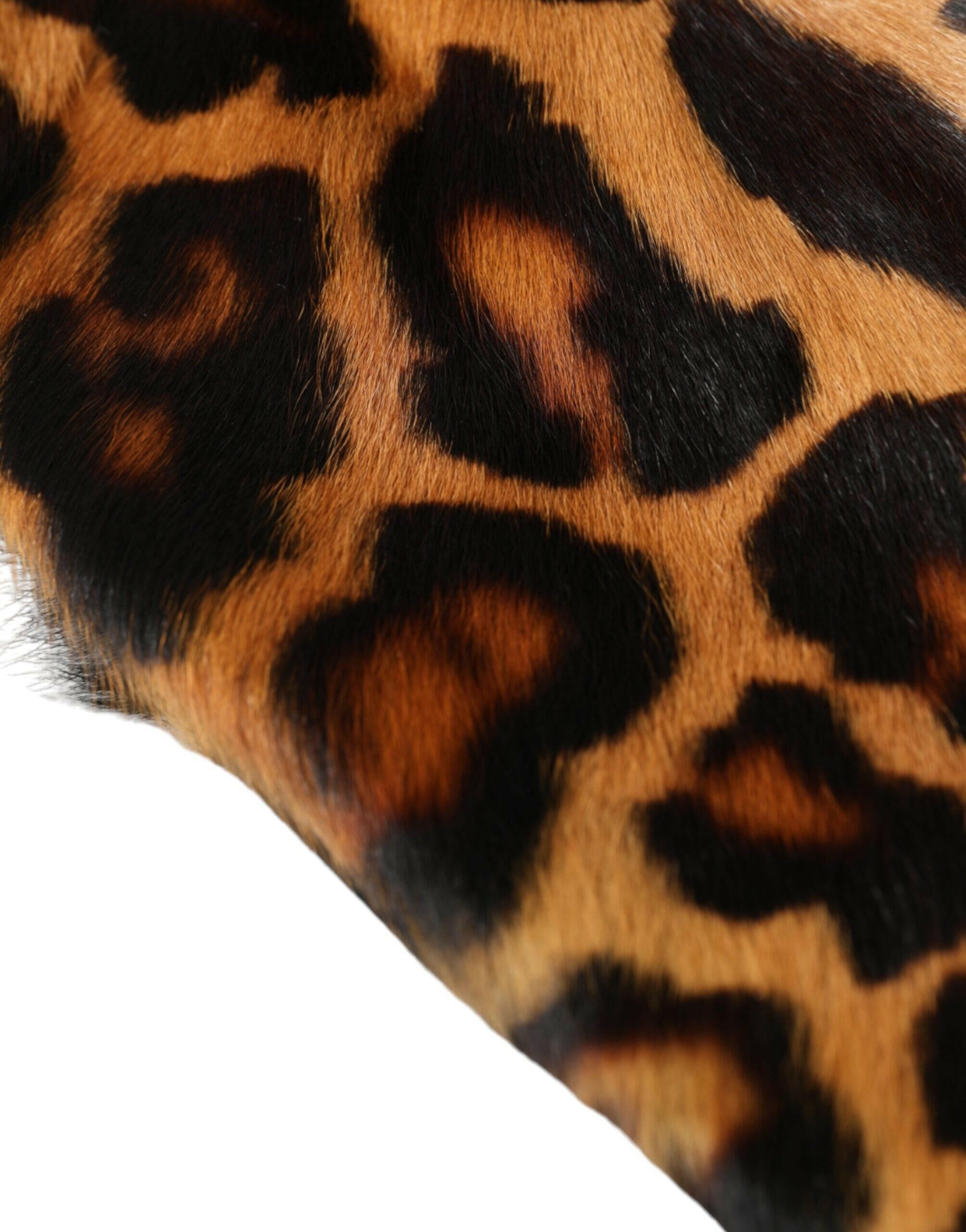 Dolce & Gabbana Brown Leopard Fur Women Bucket Hat -   -  Dolce & Gabbana.