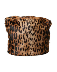 Dolce & Gabbana Brown Leopard Fur Women Bucket Hat -   -  Dolce & Gabbana.
