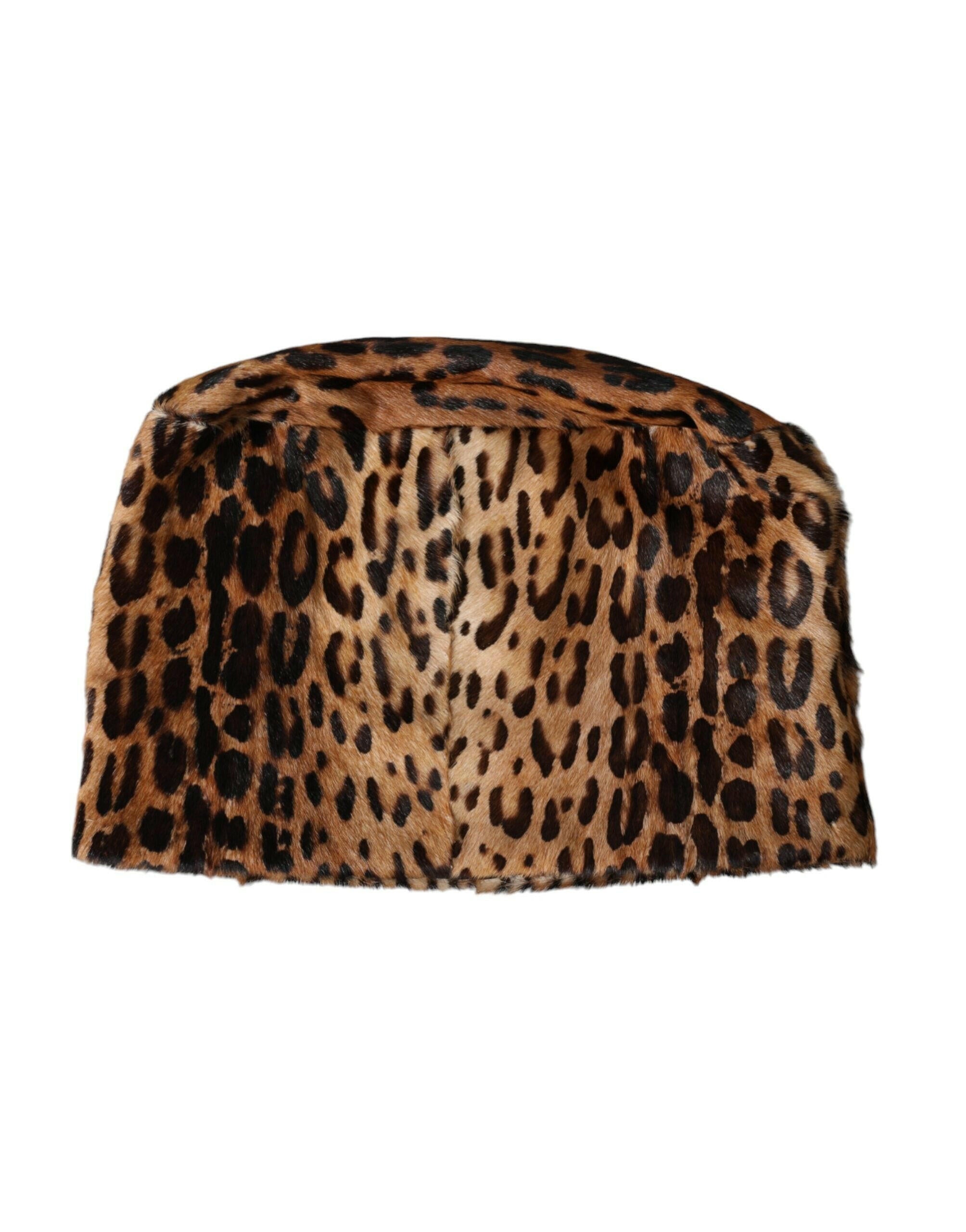Dolce & Gabbana Brown Leopard Fur Women Bucket Hat -   -  Dolce & Gabbana.