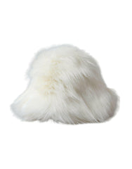 Dolce & Gabbana White Acrylic Fur Womens Bucket Hat -   -  Dolce & Gabbana.