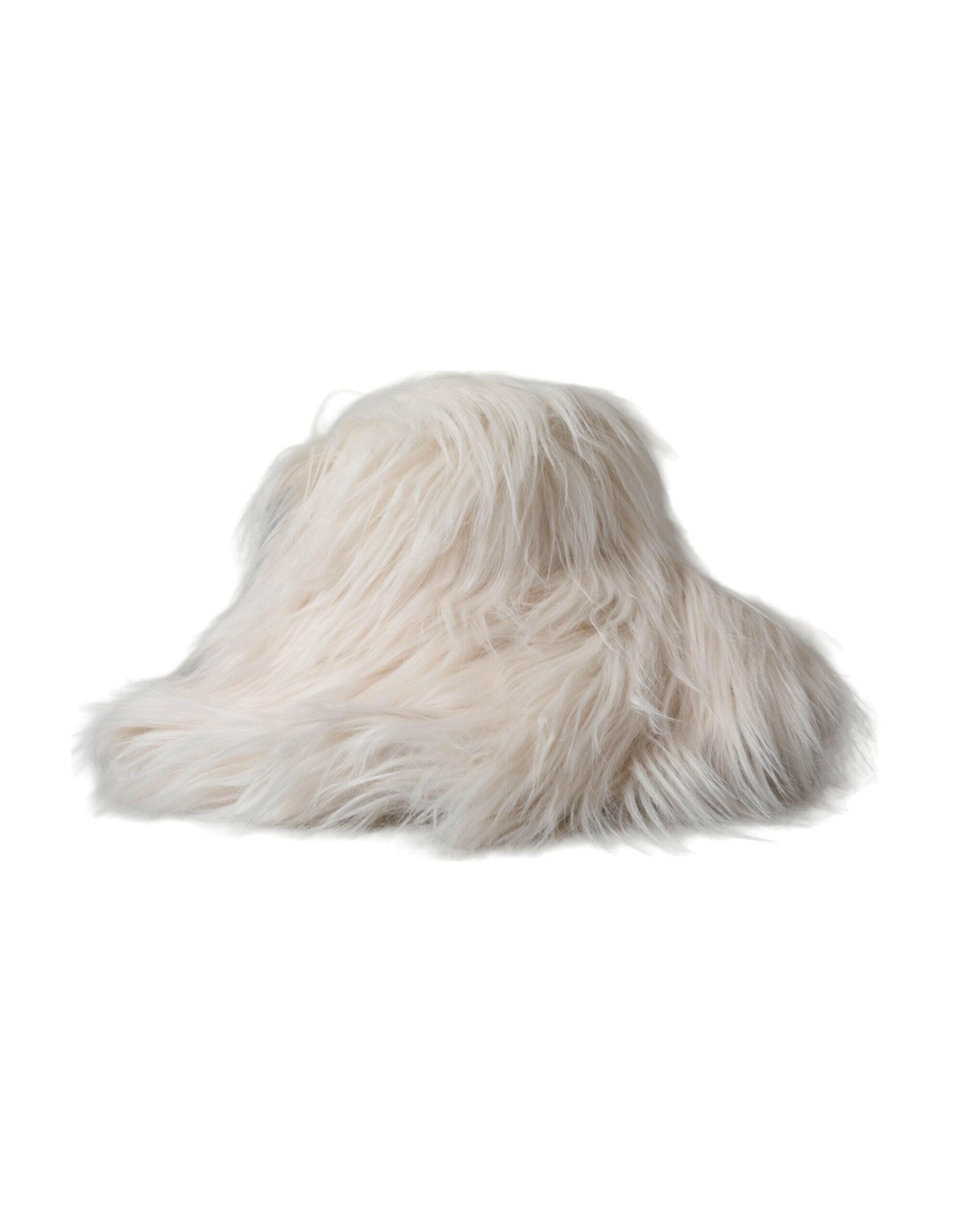 Dolce & Gabbana Off White Acrylic Fur Womens Bucket Hat -   -  Dolce & Gabbana.