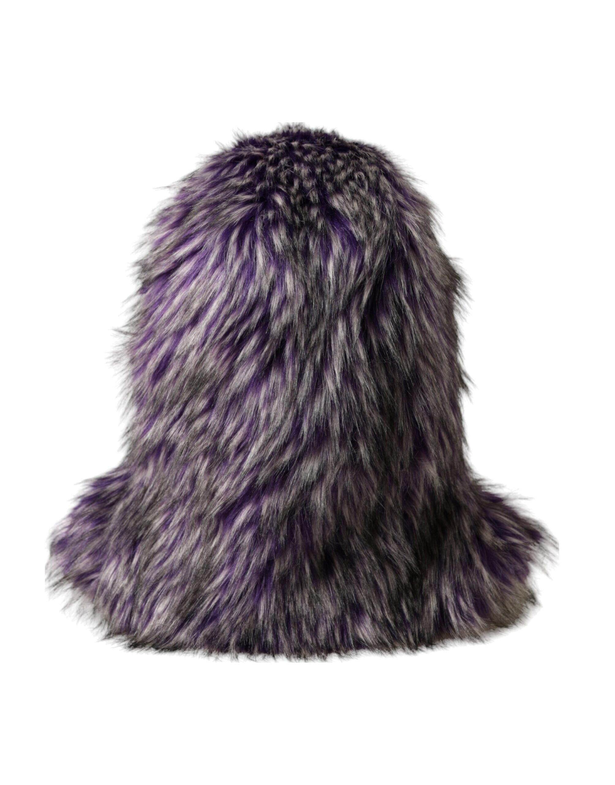 Dolce & Gabbana Purple Faux Fur Whole Head Wrap Hat -   -  Dolce & Gabbana.