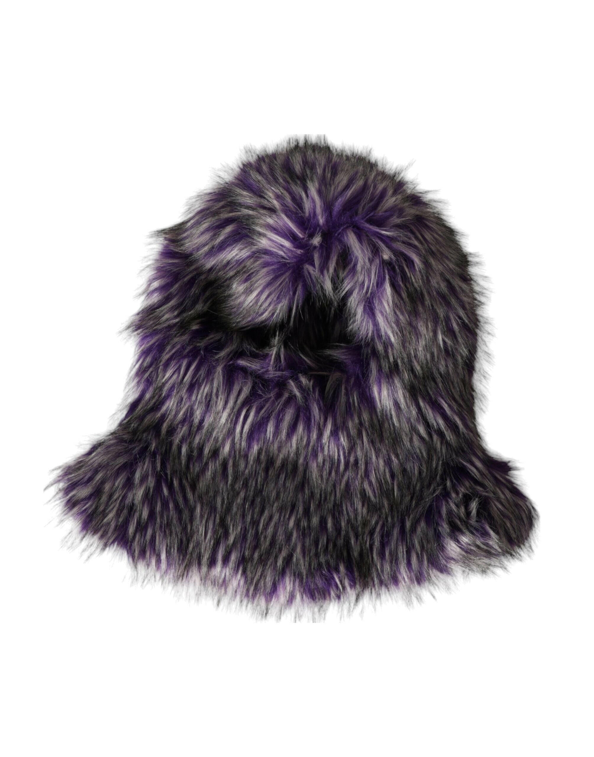 Dolce & Gabbana Purple Faux Fur Whole Head Wrap Hat -   -  Dolce & Gabbana.