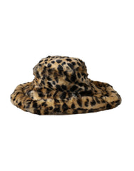 Dolce & Gabbana Brown Leopard Fur Women Bucket Hat -   -  Dolce & Gabbana.
