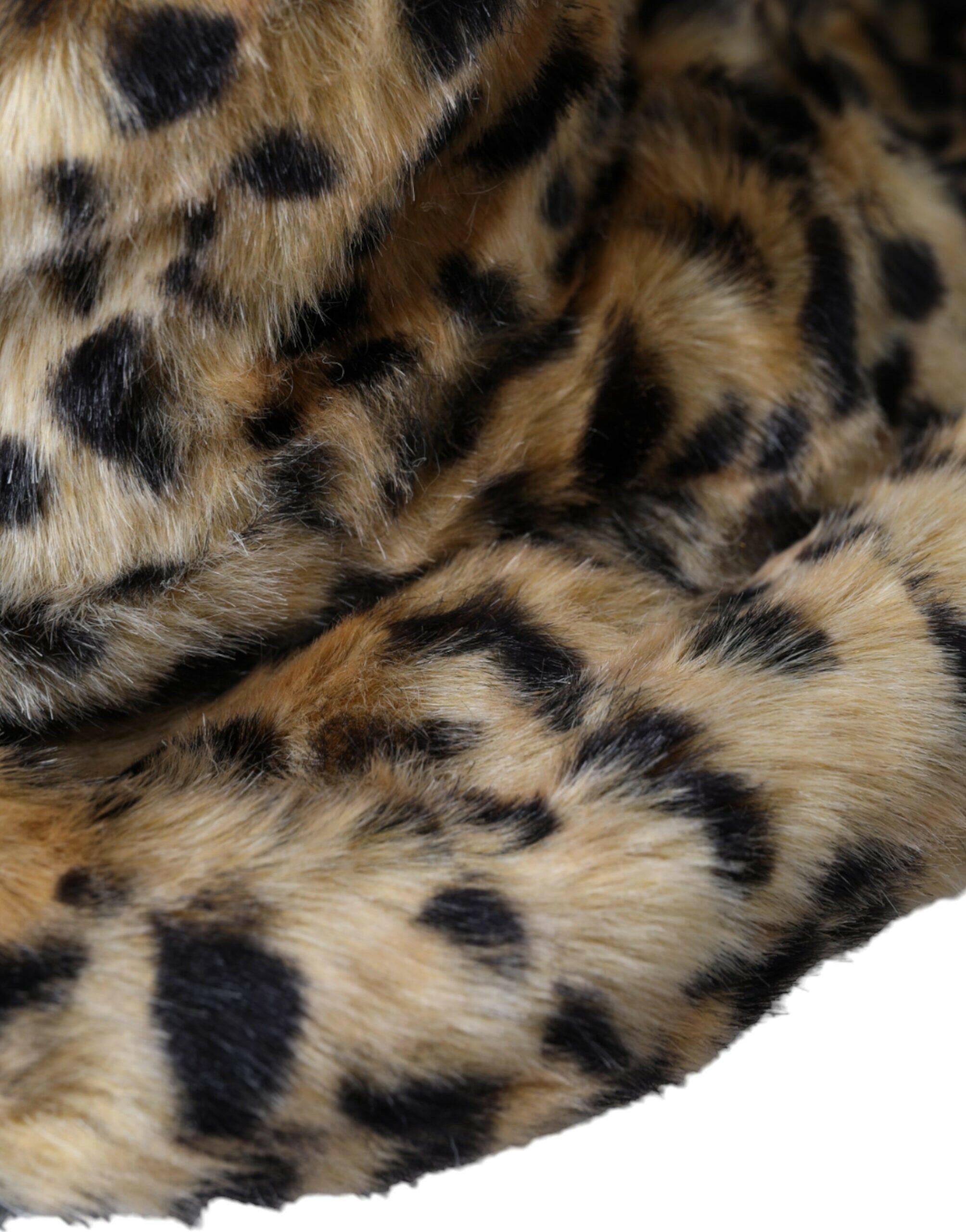 Dolce & Gabbana Brown Leopard Fur Women Bucket Hat -   -  Dolce & Gabbana.