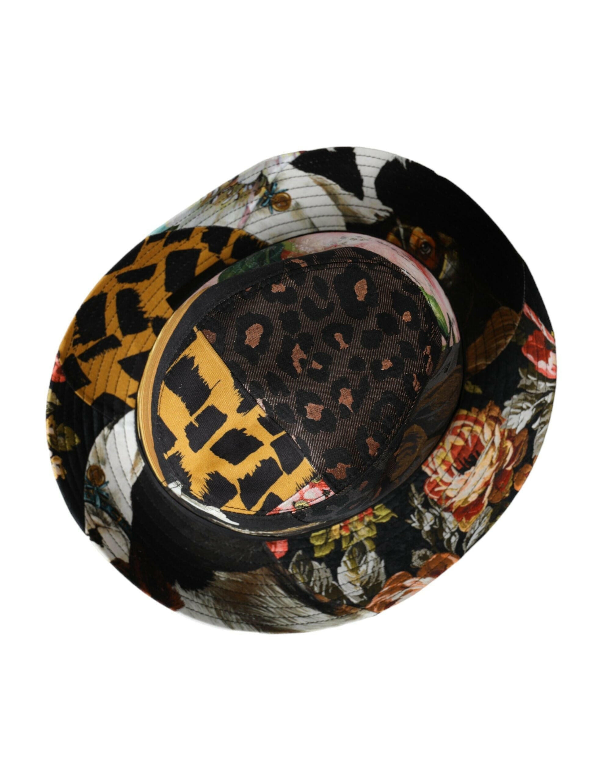 Dolce & Gabbana Multicolor Patchwork Women Fedora Wide Brim Hat -   -  Dolce & Gabbana.